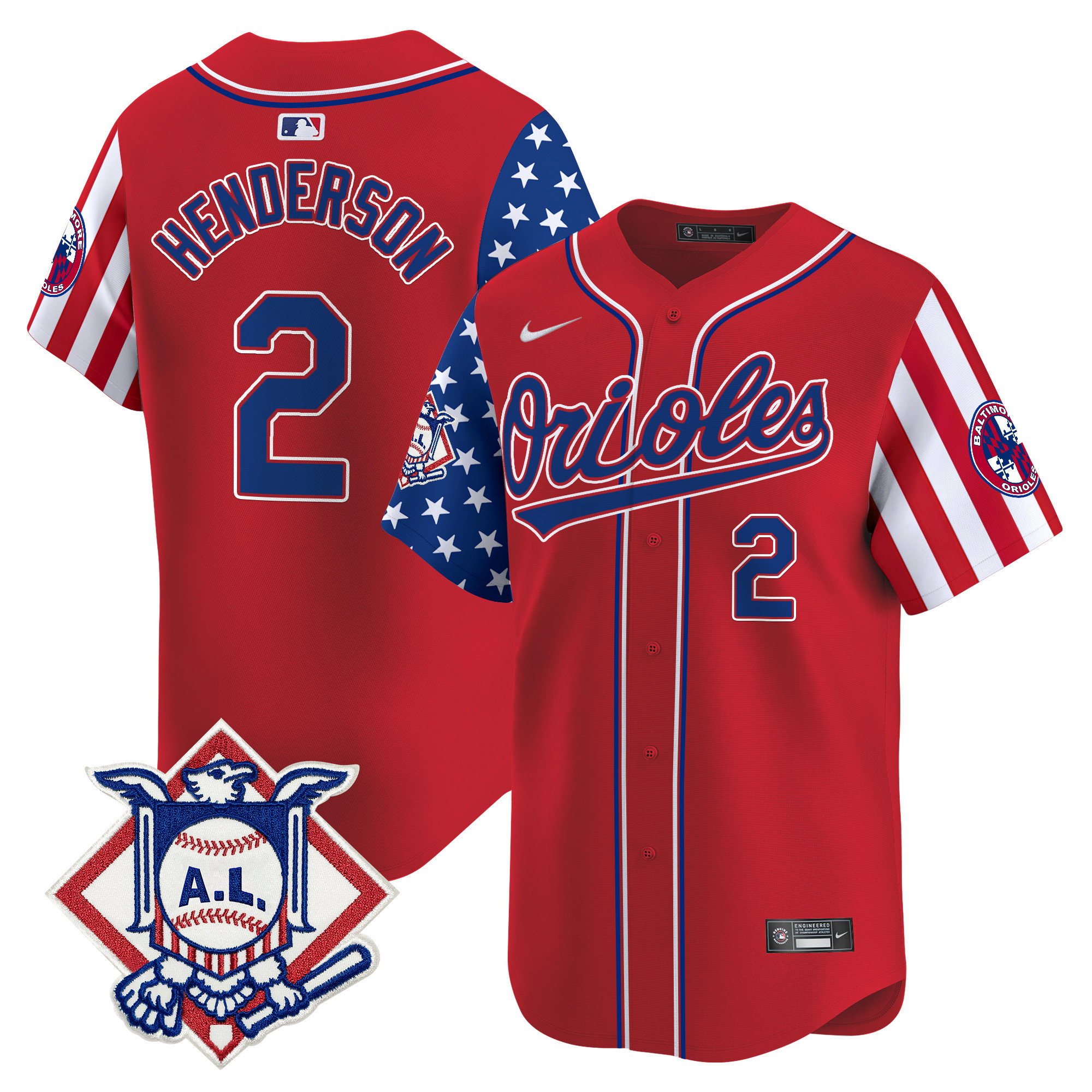 Men's Gunnar Henderson Baltimore Orioles 2024 Fourth of July Vapor Premier Limited Red Jersey - All Stitched