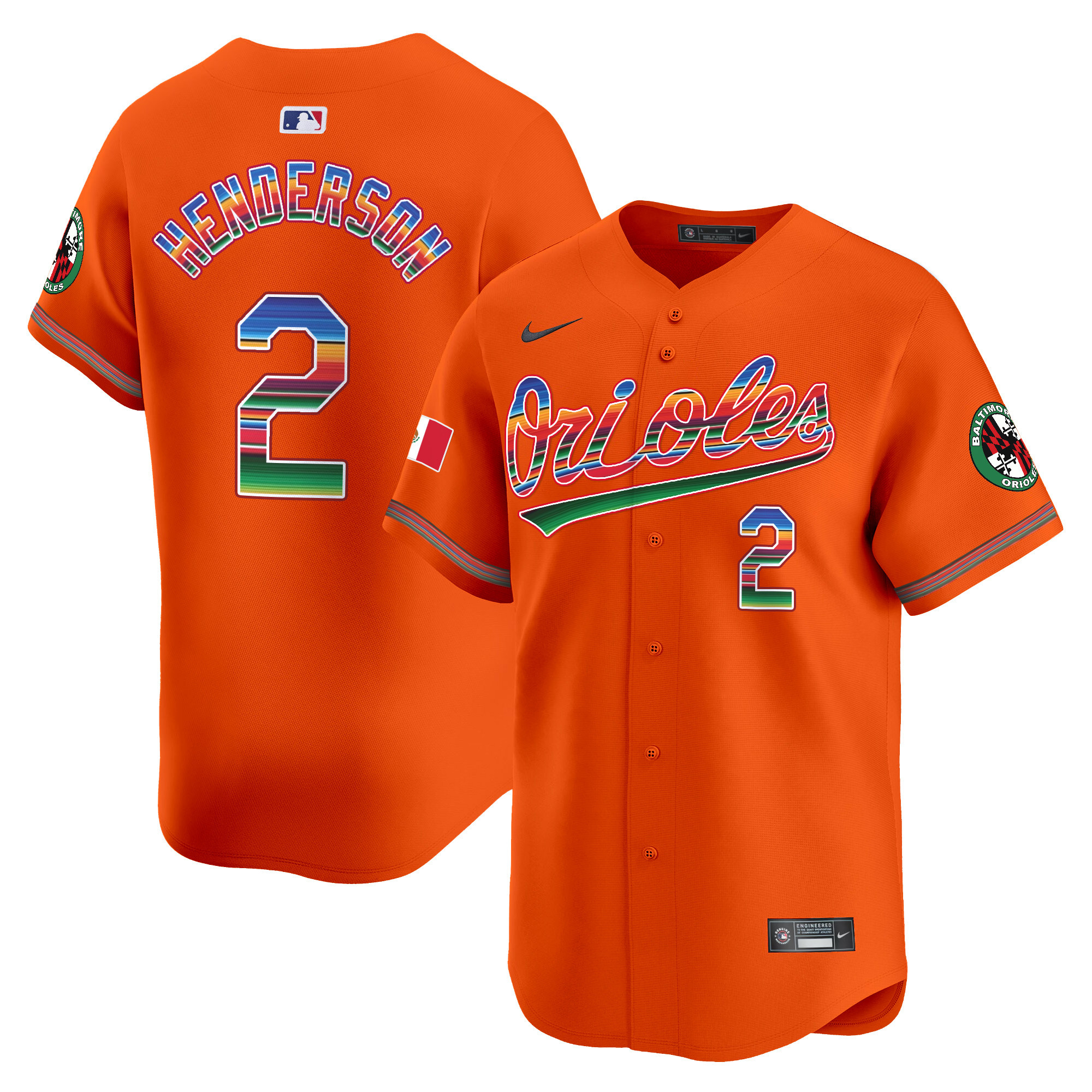 Men's Gunnar Henderson Baltimore Orioles Mexico Vapor Premier Limited Orange Jersey - All Stitched