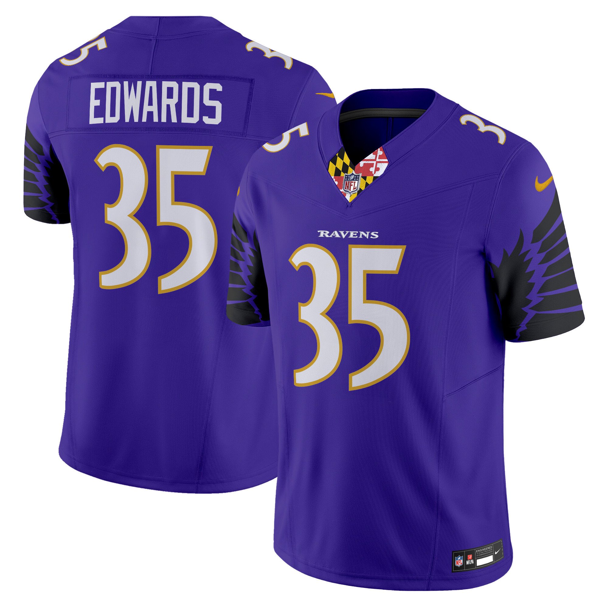 Men's Gus Edwards Baltimore Ravens Special Vapor Limited Purple Jersey - All Stitched