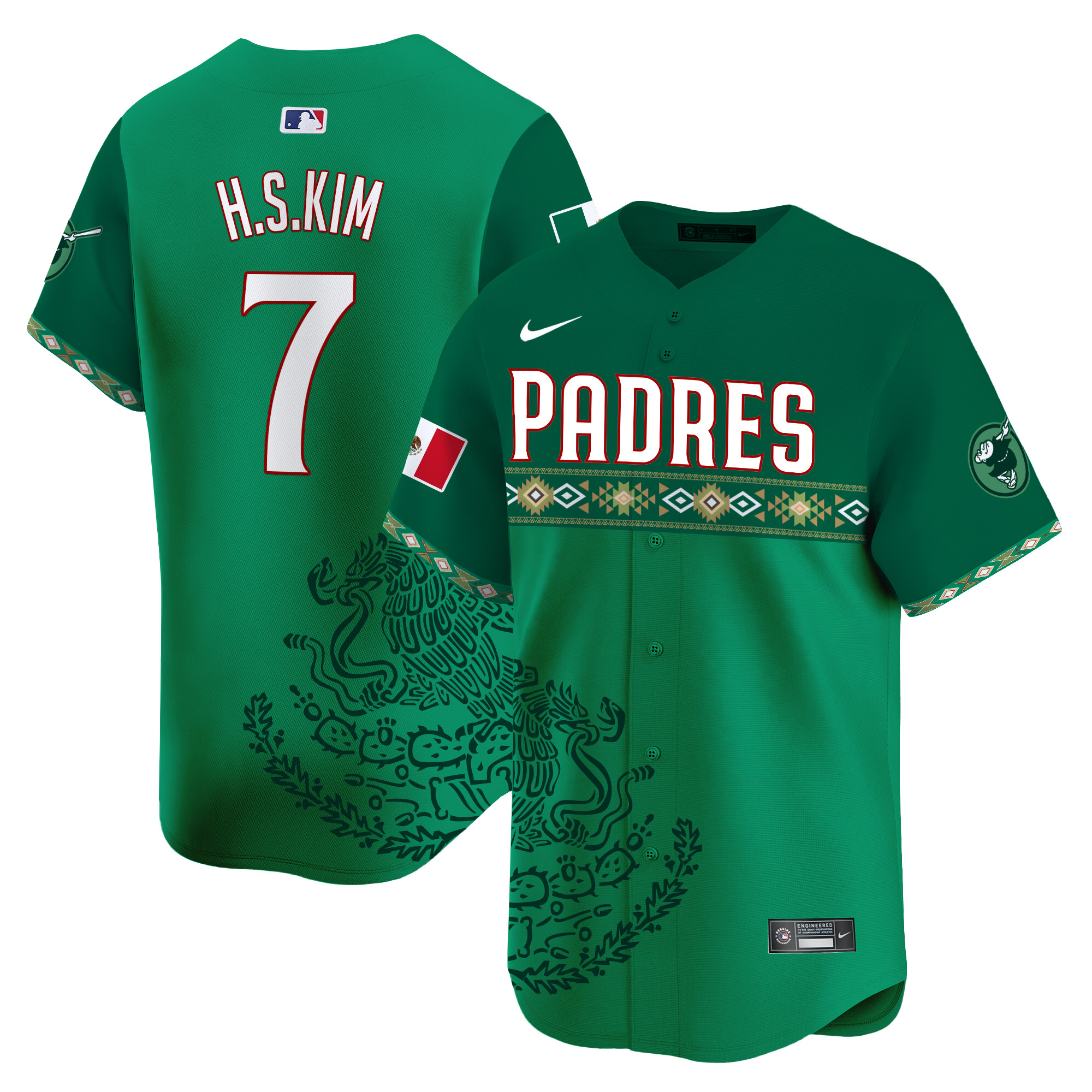 Men's Ha-Seong Kim San Diego Padres Mexico Vapor Premier Limited Green Jersey - Printed