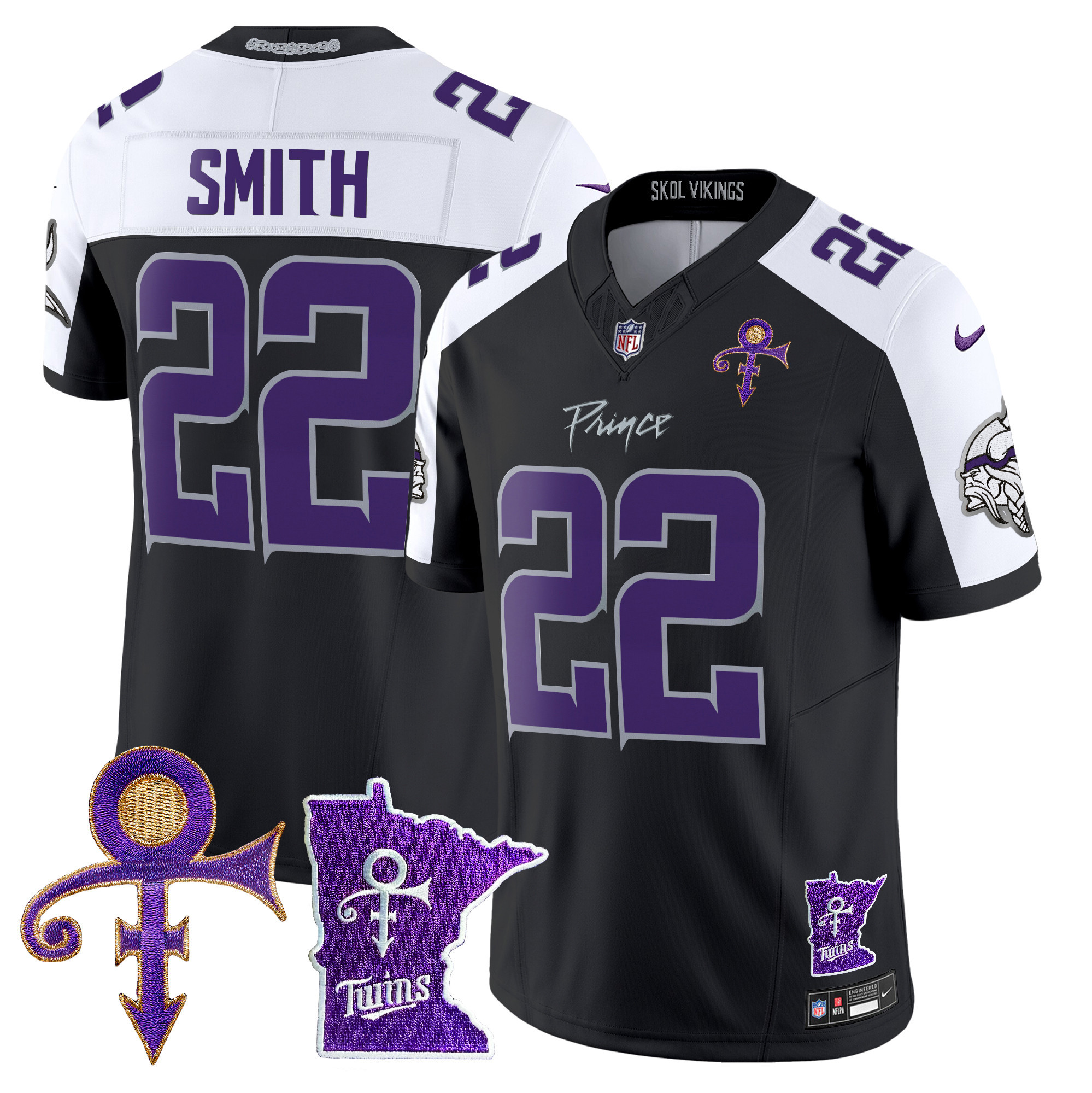 Men's Harrison Smith Minnesota Vikings 2024 Prince Vapor Limited Black Alternate Jersey V2 - All Stitched