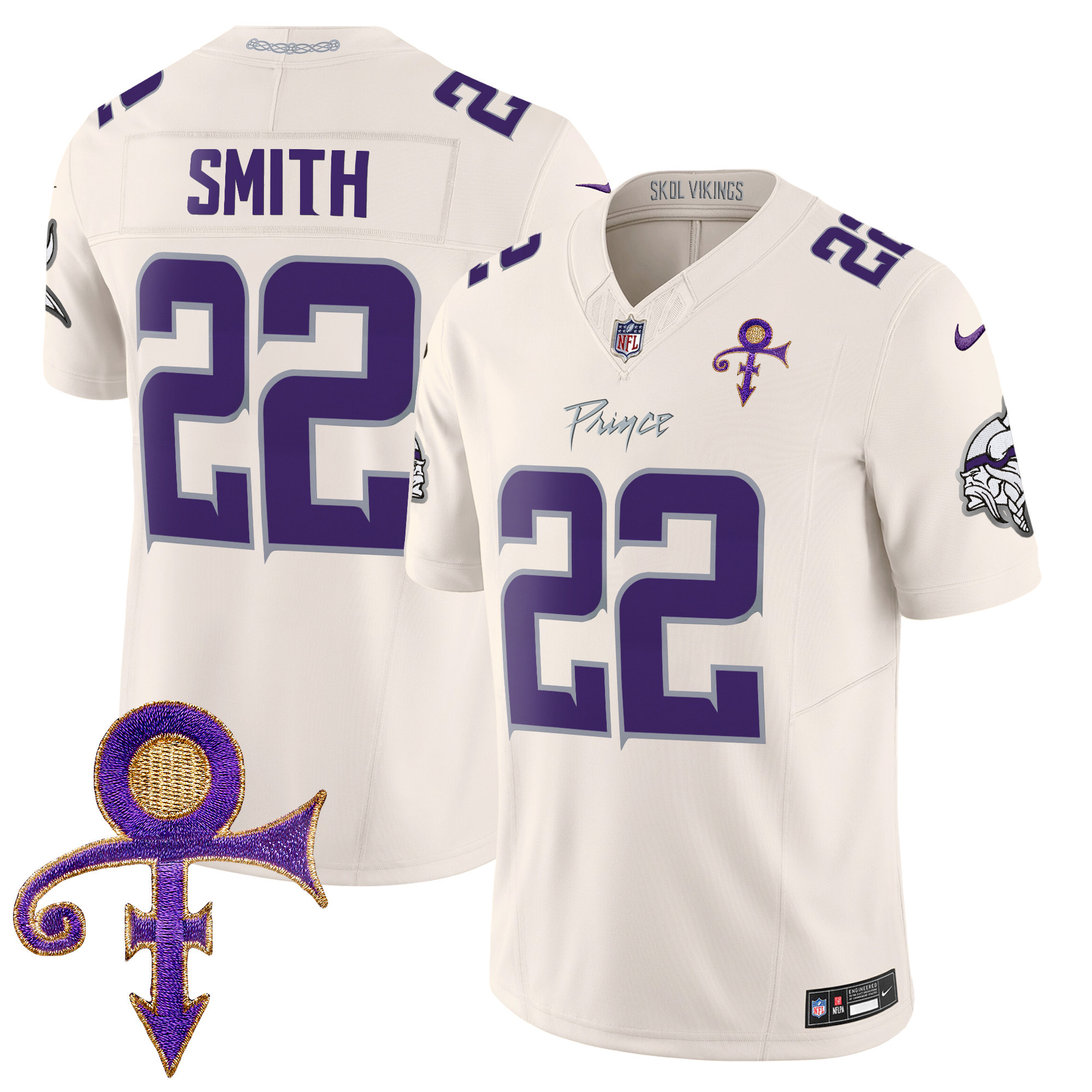 Men's Harrison Smith Minnesota Vikings 2024 Prince Vapor Limited Cream Jersey - All Stitched
