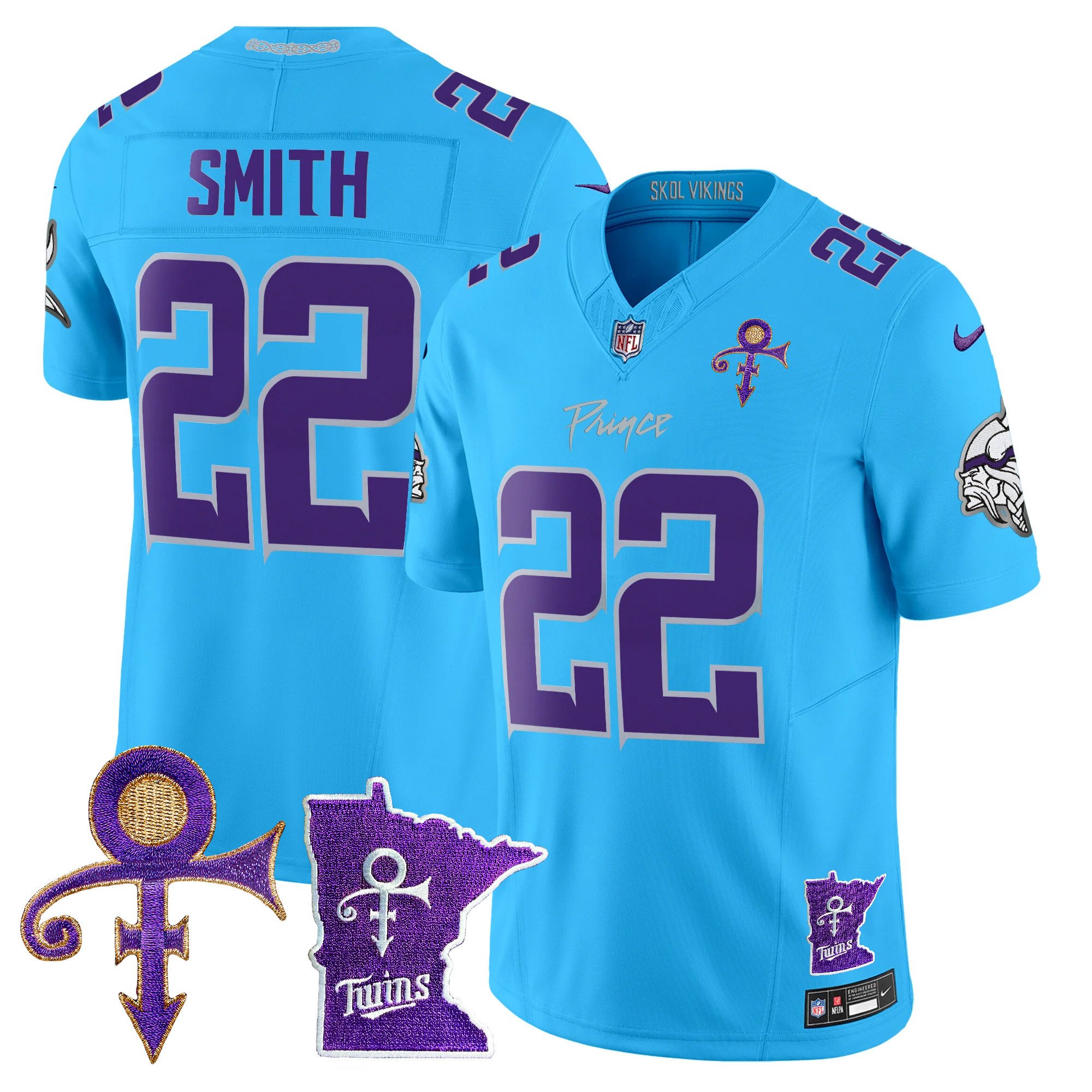 Men's Harrison Smith Minnesota Vikings 2024 Prince Vapor Limited Light Blue Jersey V2 - All Stitched
