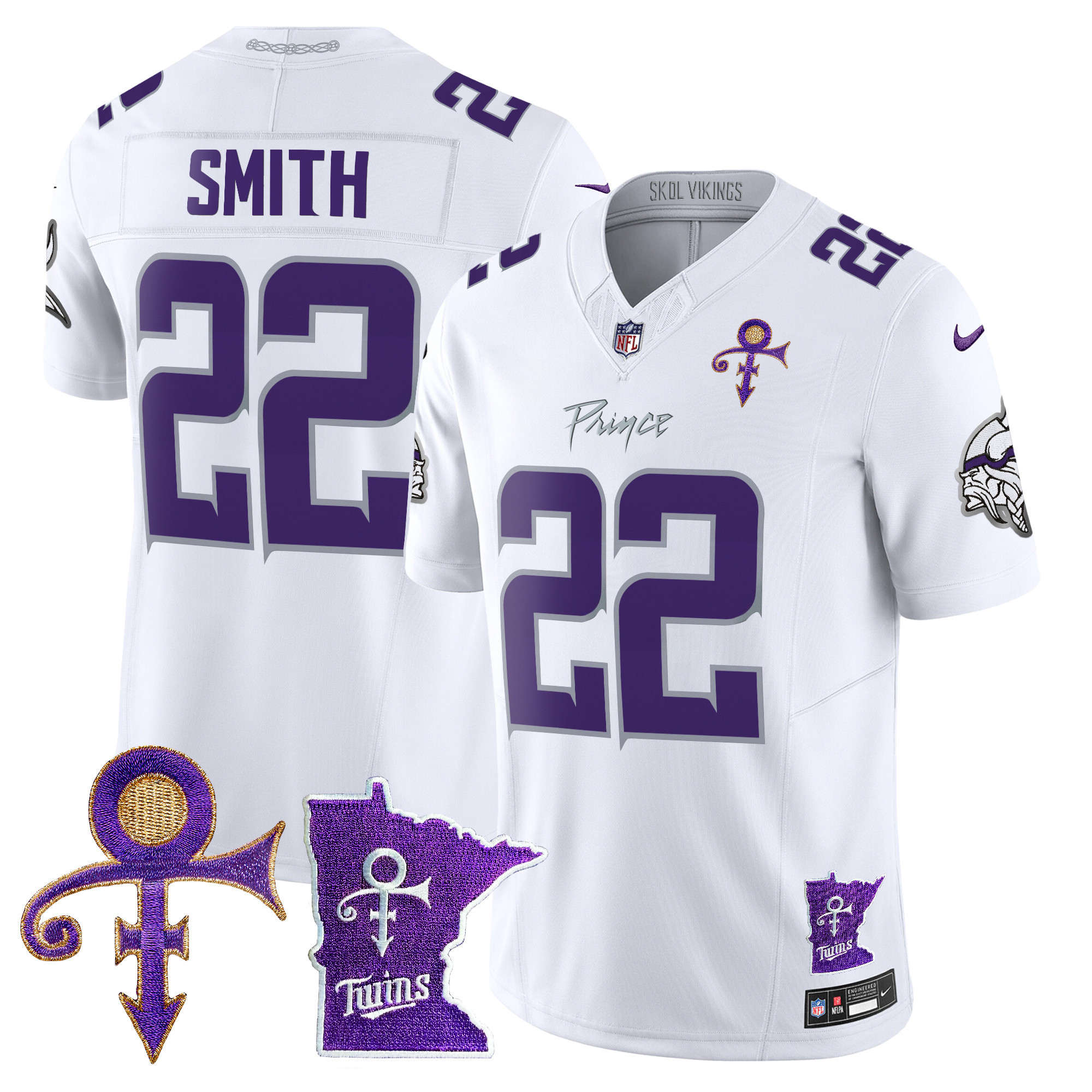 Men's Harrison Smith Minnesota Vikings 2024 Prince Vapor Limited White Limited Jersey V2 - All Stitched