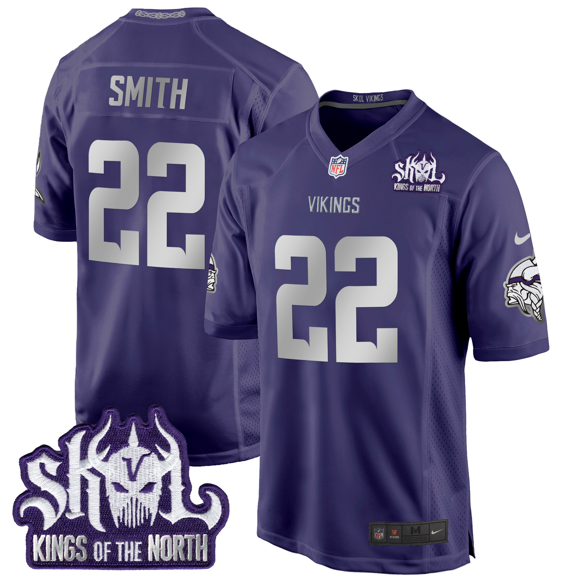 Men's Harrison Smith Minnesota Vikings 2024 Winter Warrior Skol Patch Game Purple Jersey - All Stitched