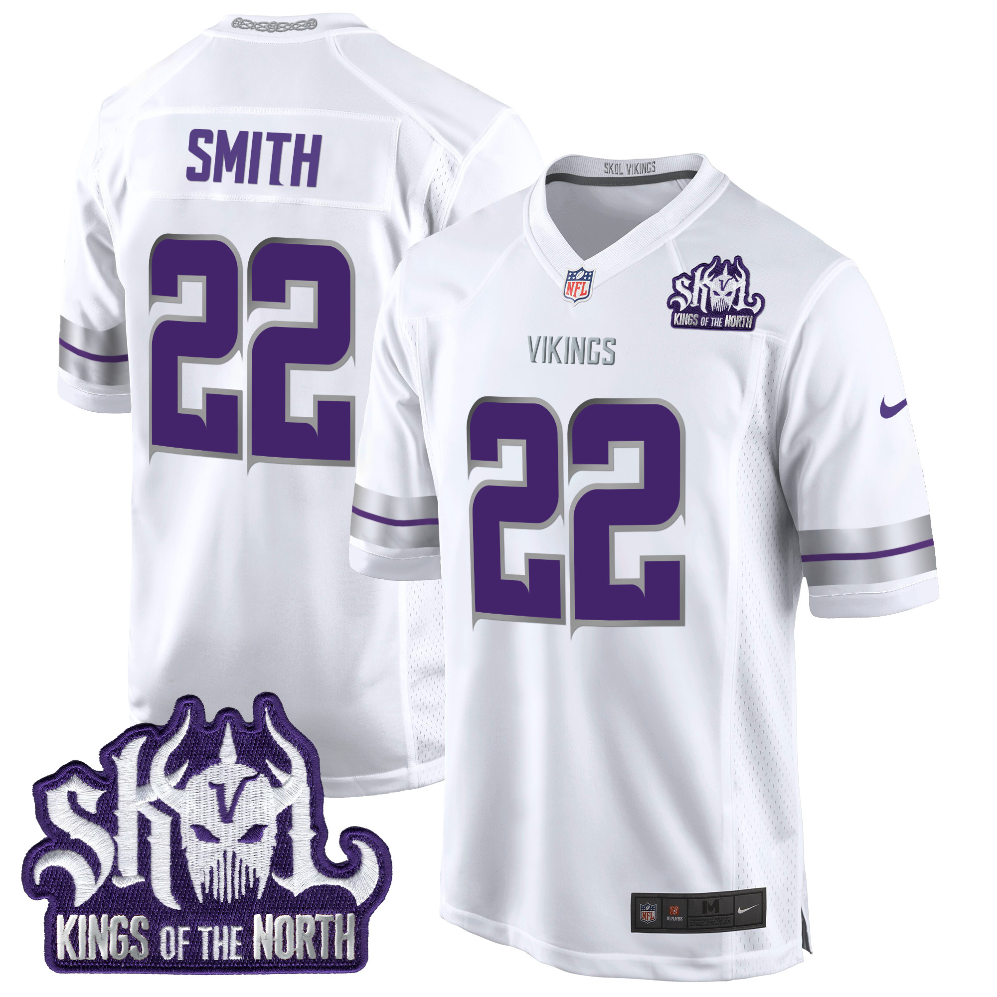 Men's Harrison Smith Minnesota Vikings 2024 Winter Warrior Skol Patch Game White Jersey - All Stitched