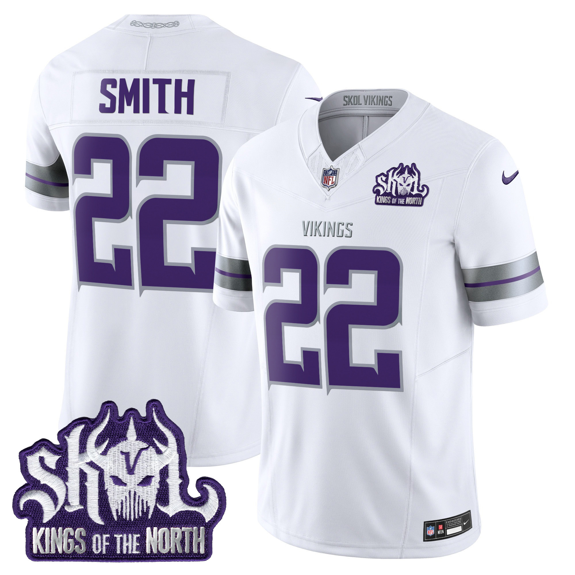 Men's Harrison Smith Minnesota Vikings 2024 Winter Warrior Skol Patch Vapor Limited White Jersey - All Stitched
