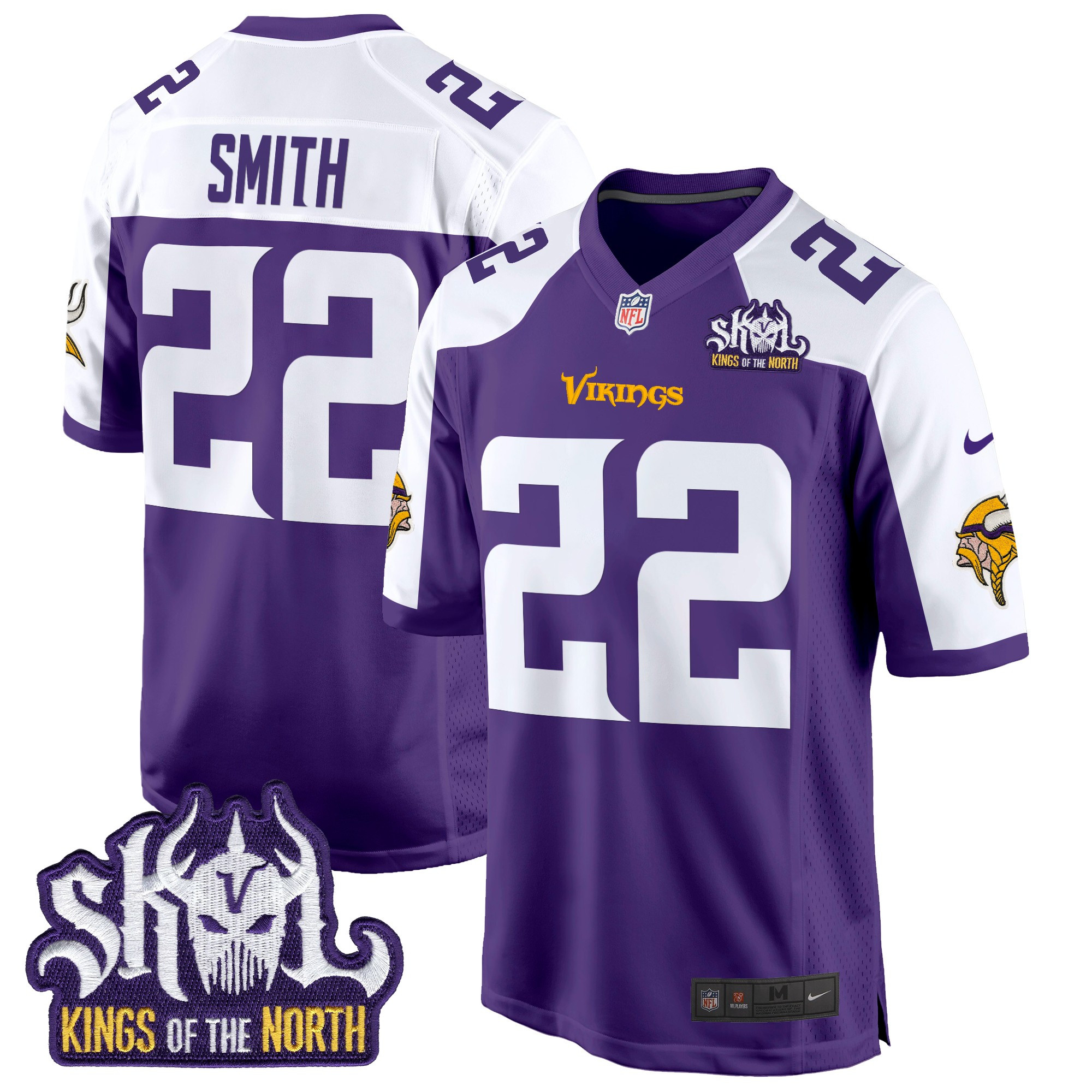 Men's Harrison Smith Minnesota Vikings King Of The North Patch Game Purple Alternate Jersey - All Stitched