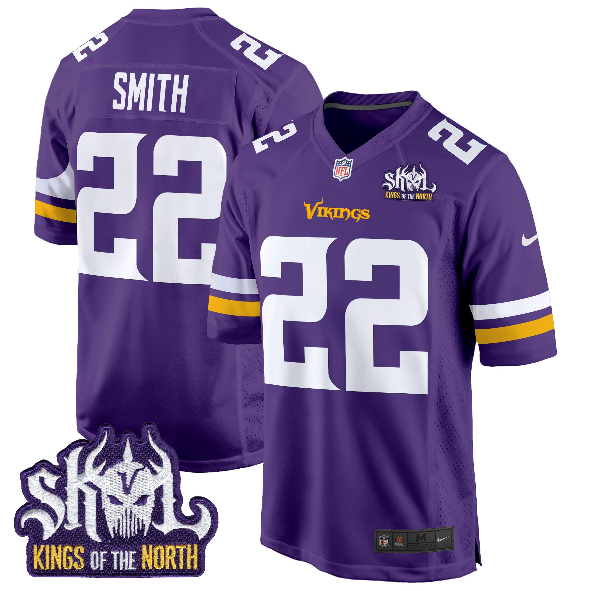 Men's Harrison Smith Minnesota Vikings King Of The North Patch Game Purple Jersey - All Stitched