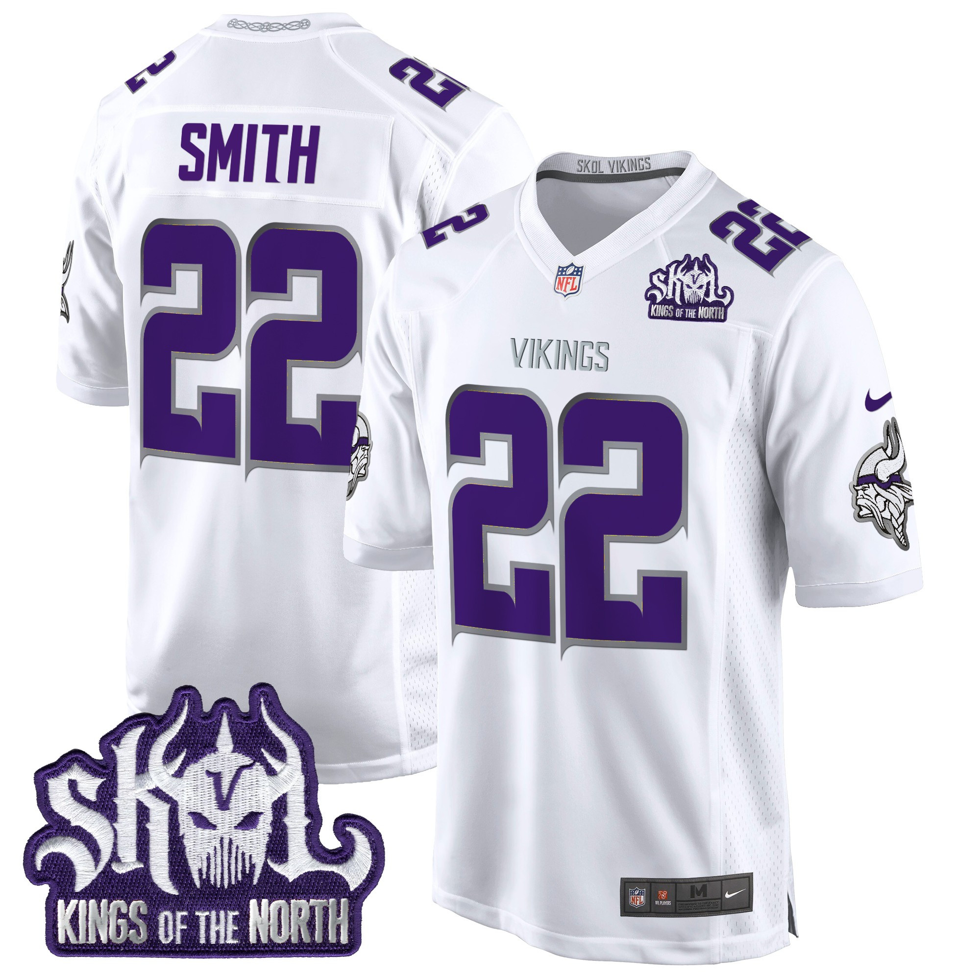 Men's Harrison Smith Minnesota Vikings King Of The North Patch Throwback Game Winter Warrior Jersey - All Stitched