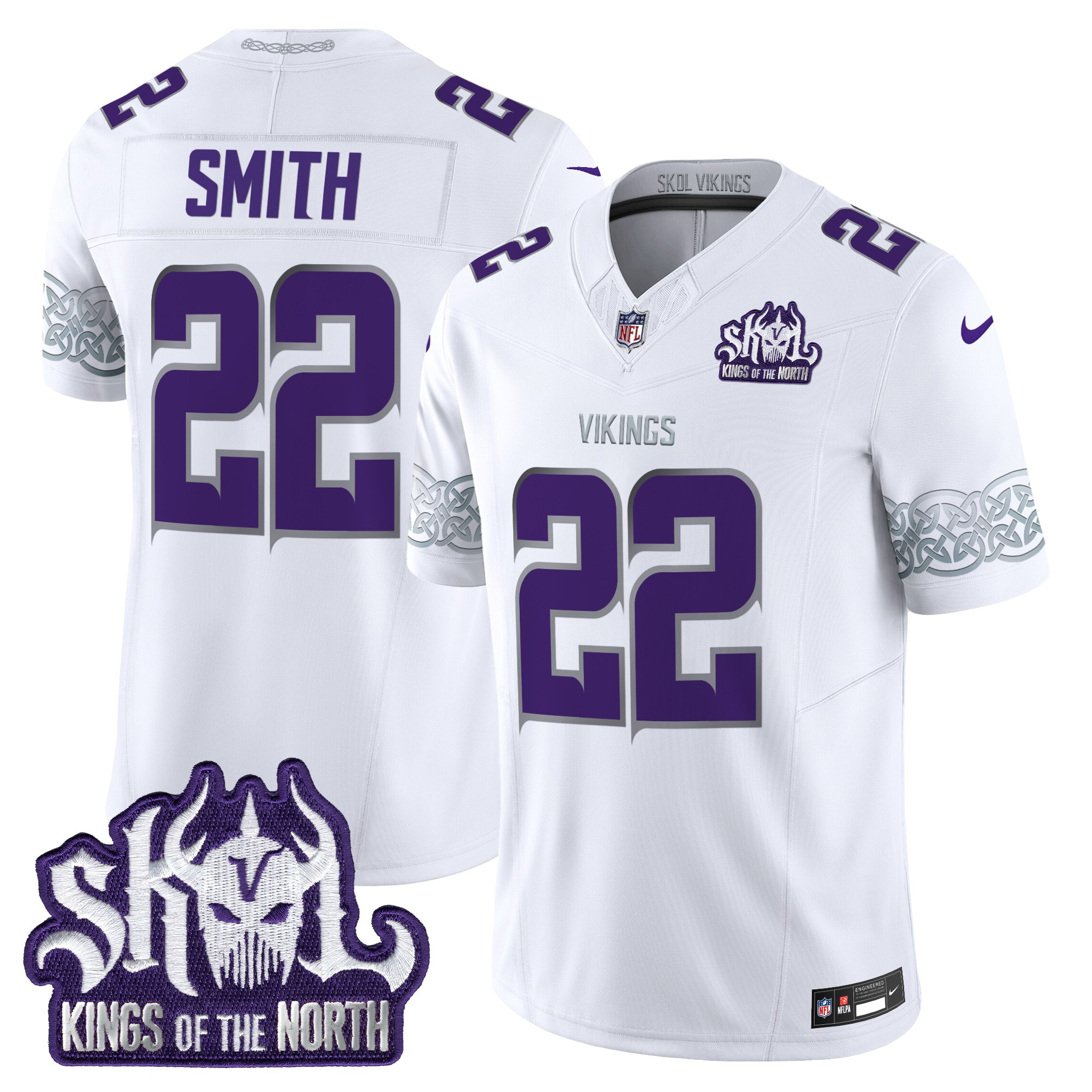 Men's Harrison Smith Minnesota Vikings King Of The North Patch Throwback Vapor Limited Winter Warrior Jersey - All Stitched