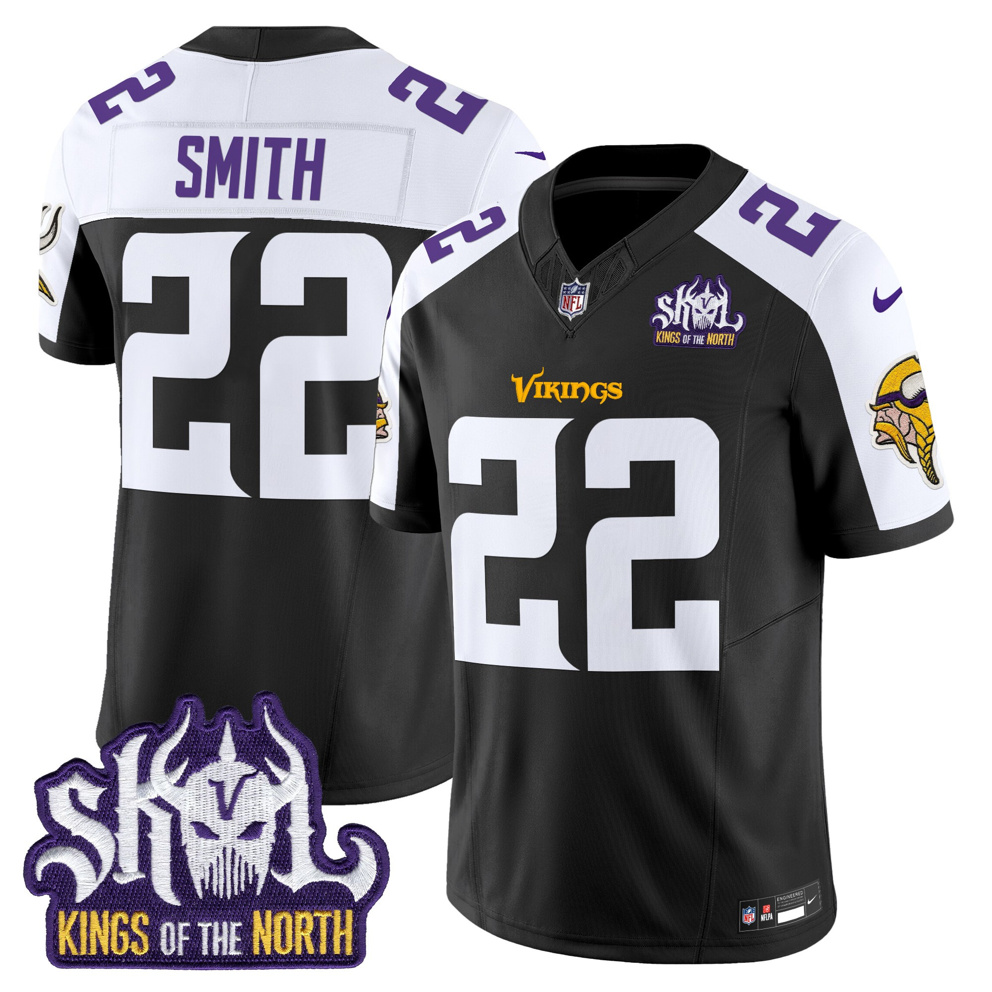 Men's Harrison Smith Minnesota Vikings Kings Of The North Patch Vapor Limited Black Alternate Jersey - All Stitched