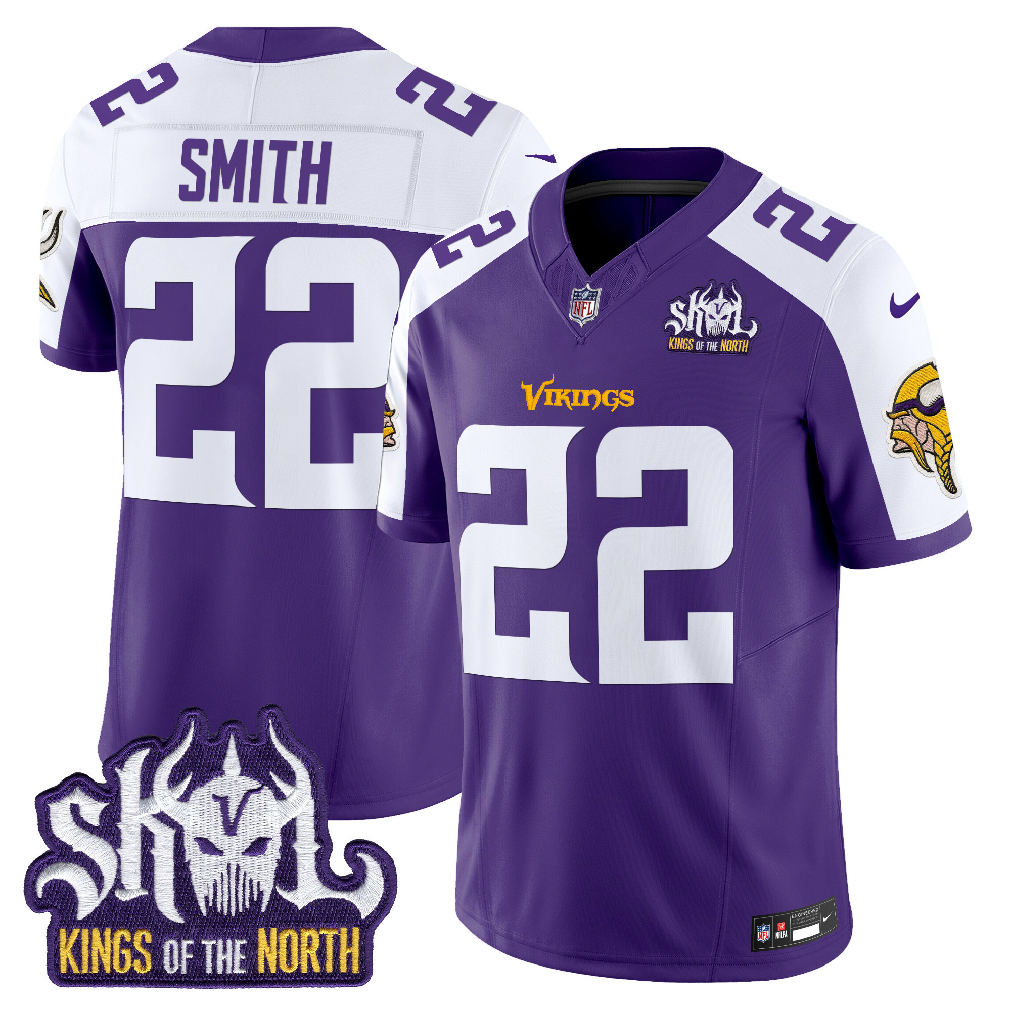 Men's Harrison Smith Minnesota Vikings Kings Of The North Patch Vapor Limited Purple Alternate Jersey - All Stitched