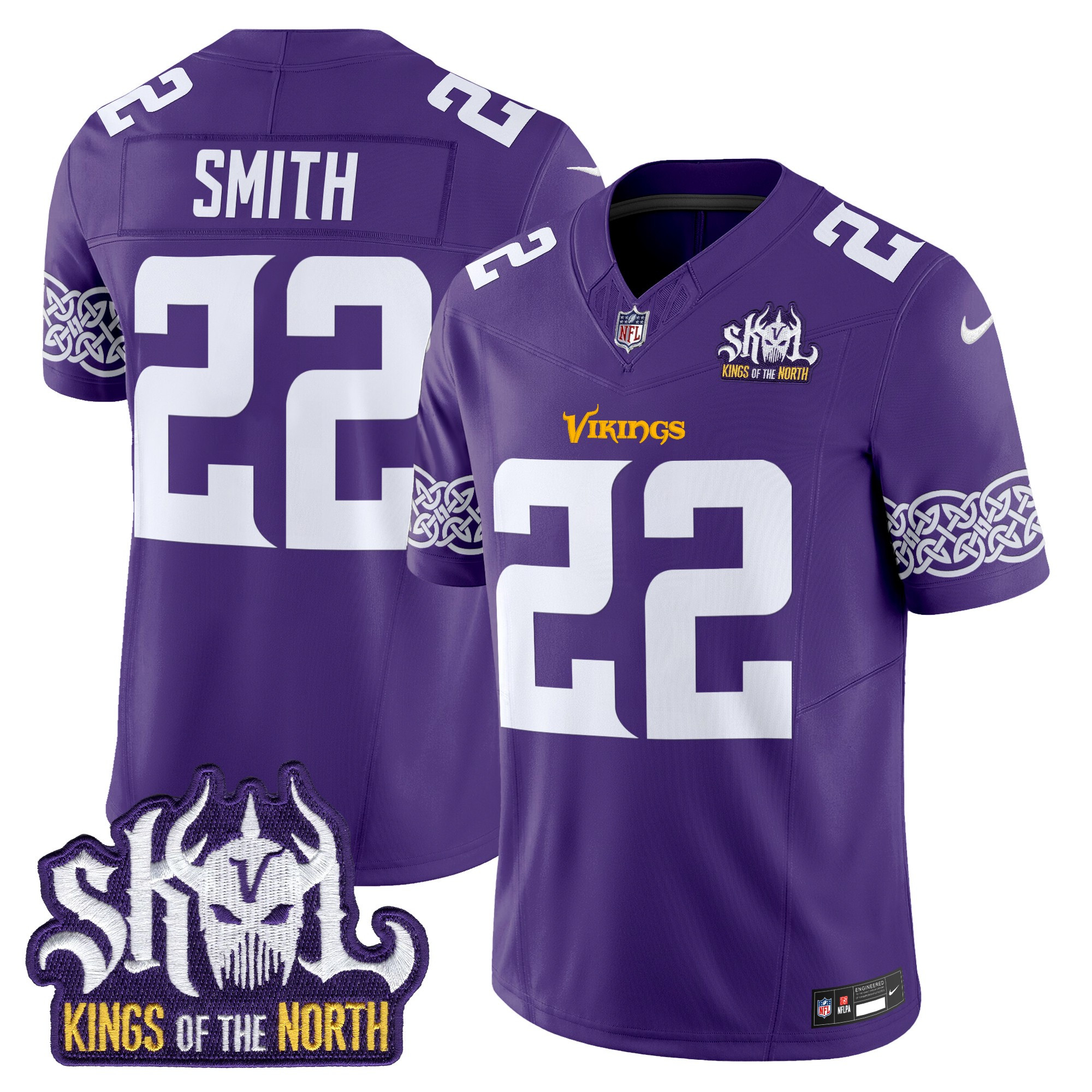 Men's Harrison Smith Minnesota Vikings Kings Of The North Patch Vapor Limited Purple Jersey - All Stitched