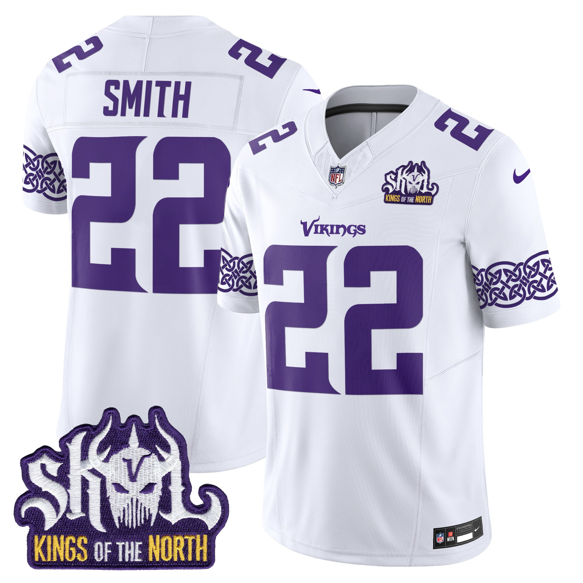 Men's Harrison Smith Minnesota Vikings Kings Of The North Patch Vapor Limited White Jersey - All Stitched