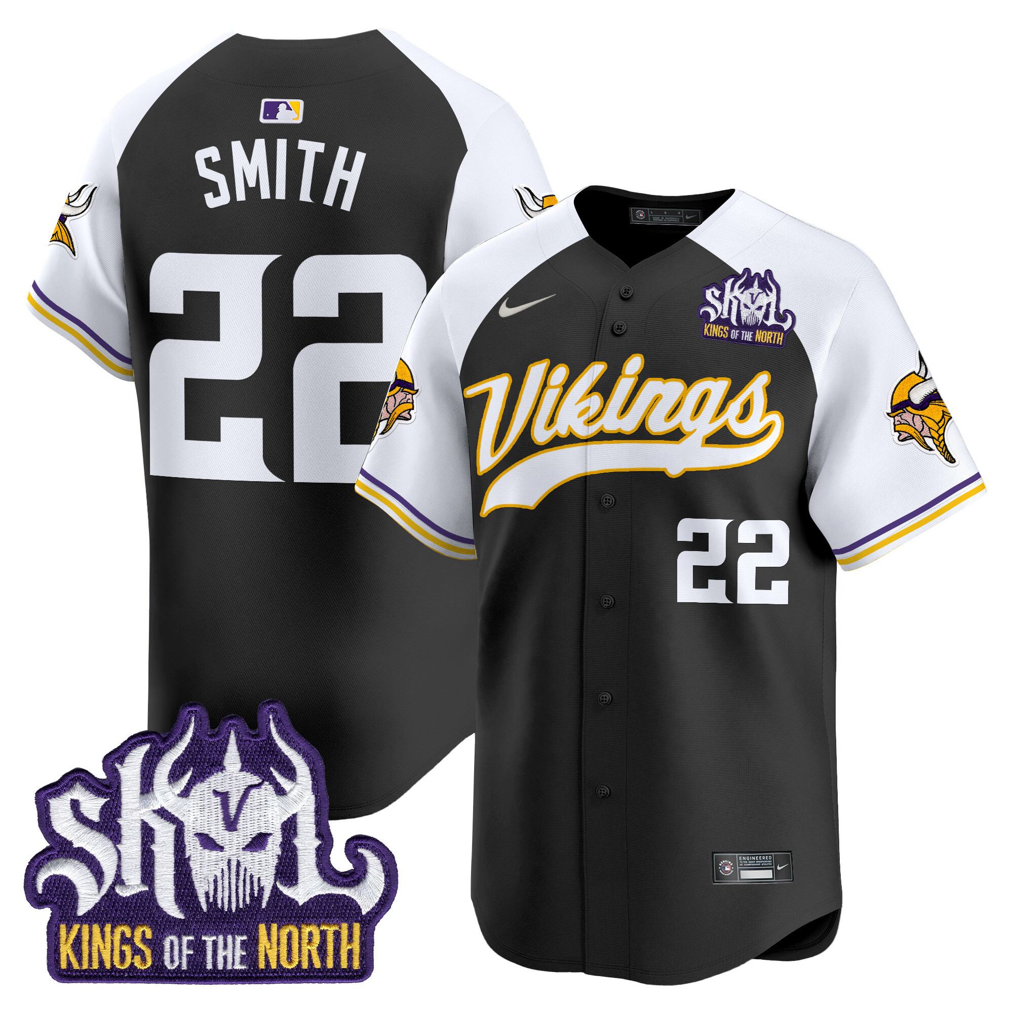 Men's Harrison Smith Minnesota Vikings Kings Of The North Patch Vapor Premier Limited Black Alternate Jersey - All Stitched