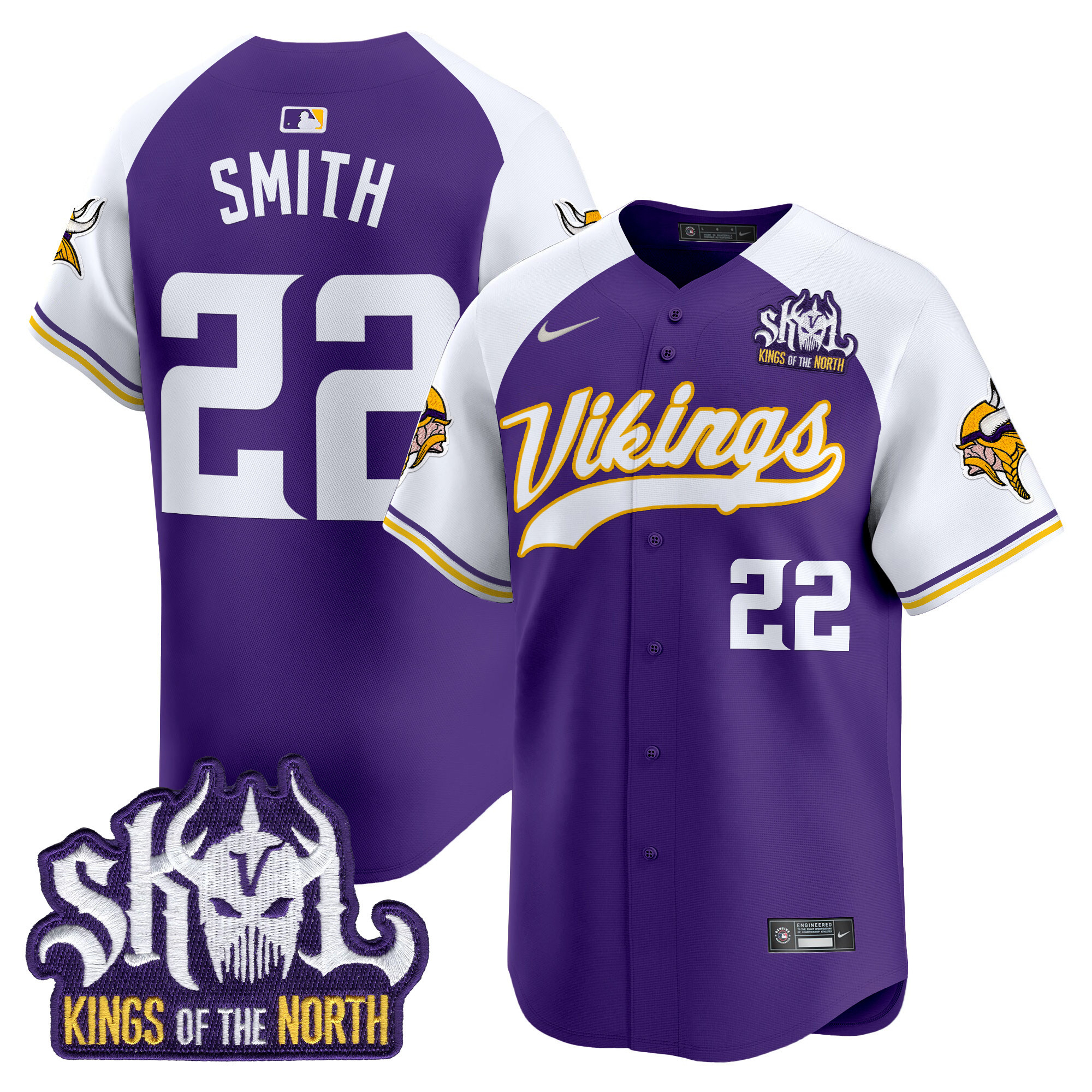 Men's Harrison Smith Minnesota Vikings Kings Of The North Patch Vapor Premier Limited Purple Alternate Jersey - All Stitched