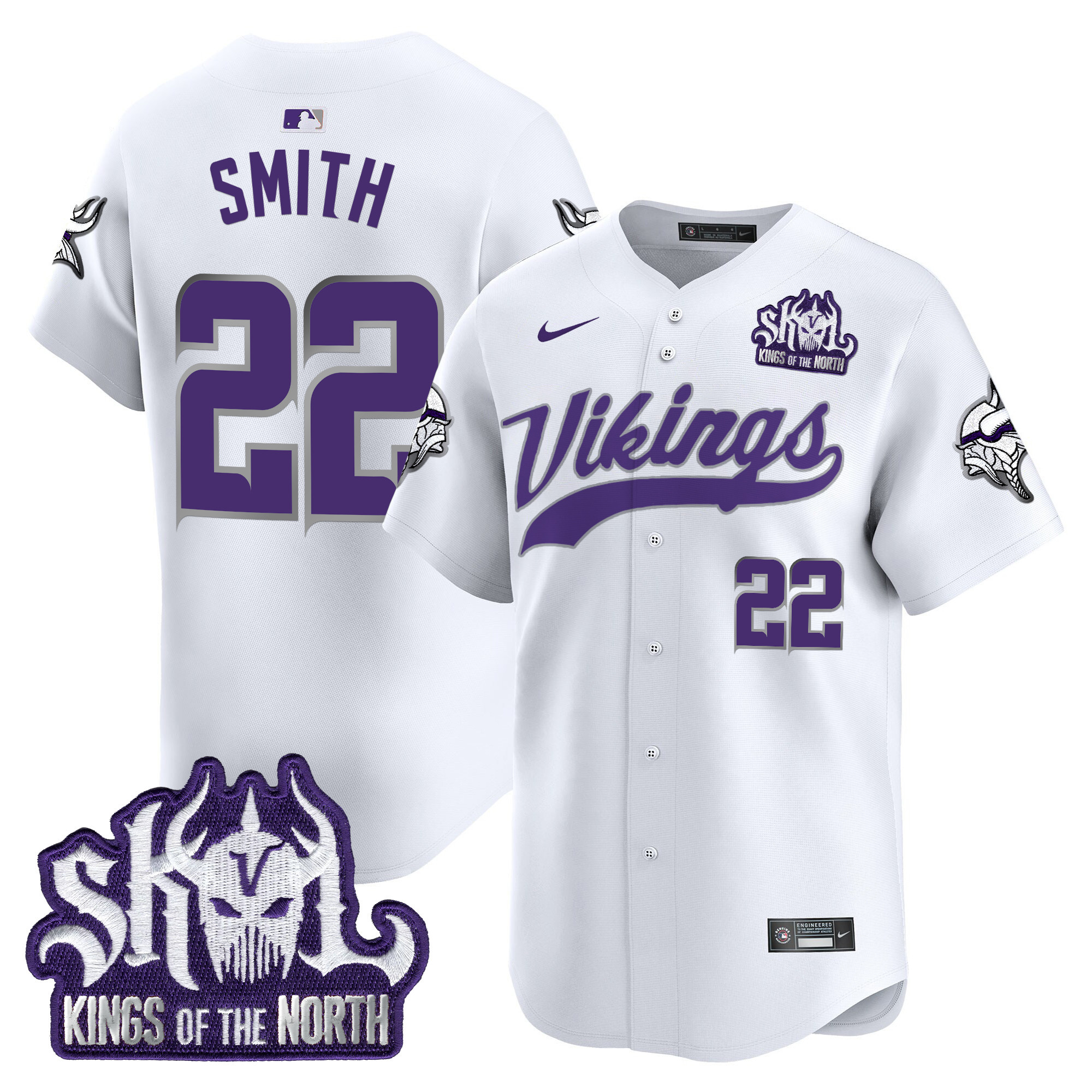 Men's Harrison Smith Minnesota Vikings Kings Of The North Patch Vapor Premier Limited Winter Warrior Jersey - All Stitched