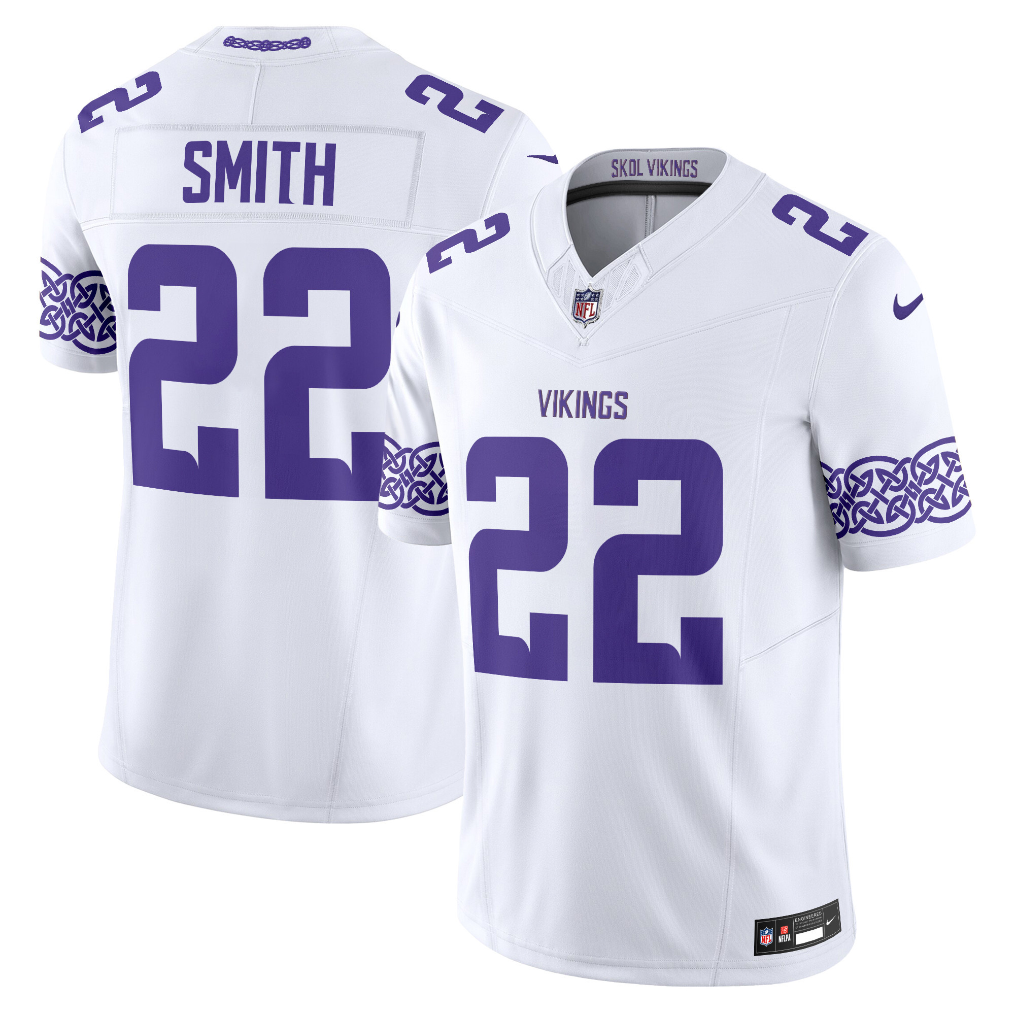 Men's Harrison Smith Minnesota Vikings Nordic Pattern Vapor Limited White Jersey - All Stitched