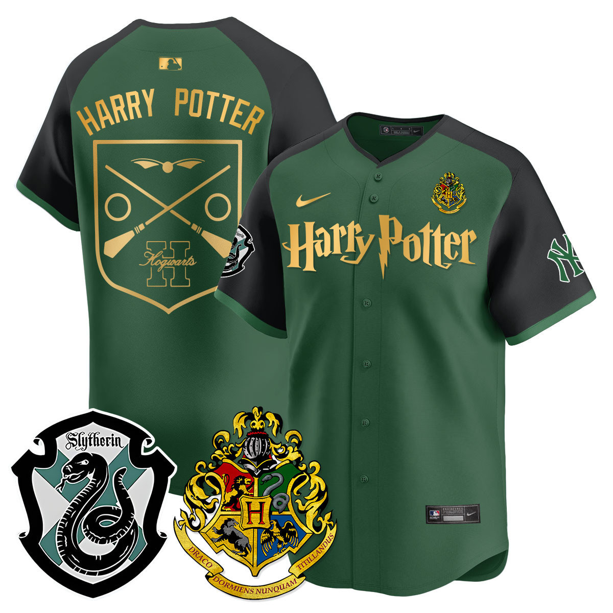 Men's Harry Potter New York Yankees 2024 Harry Potter Vapor Premier Limited Slytherin Jersey - Printed