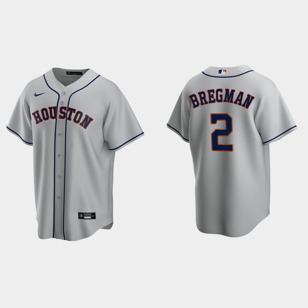 Men’s Houston Astros Alex Bregman Road Jersey – Gray