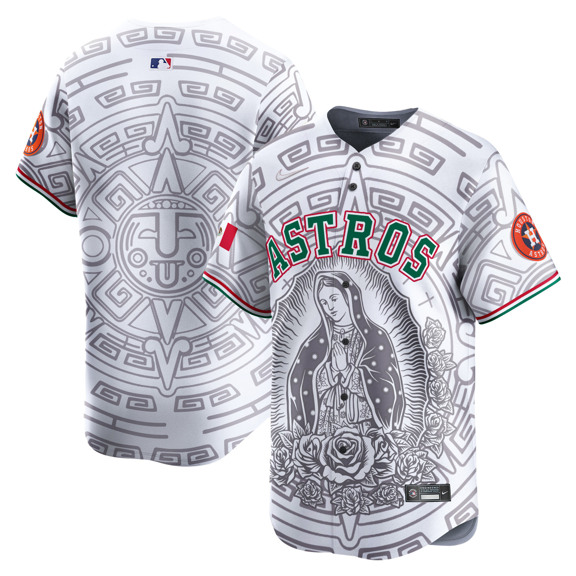 Men's Houston Astros Mexico Guadalupe Vapor Premier Limited White Jersey - Printed