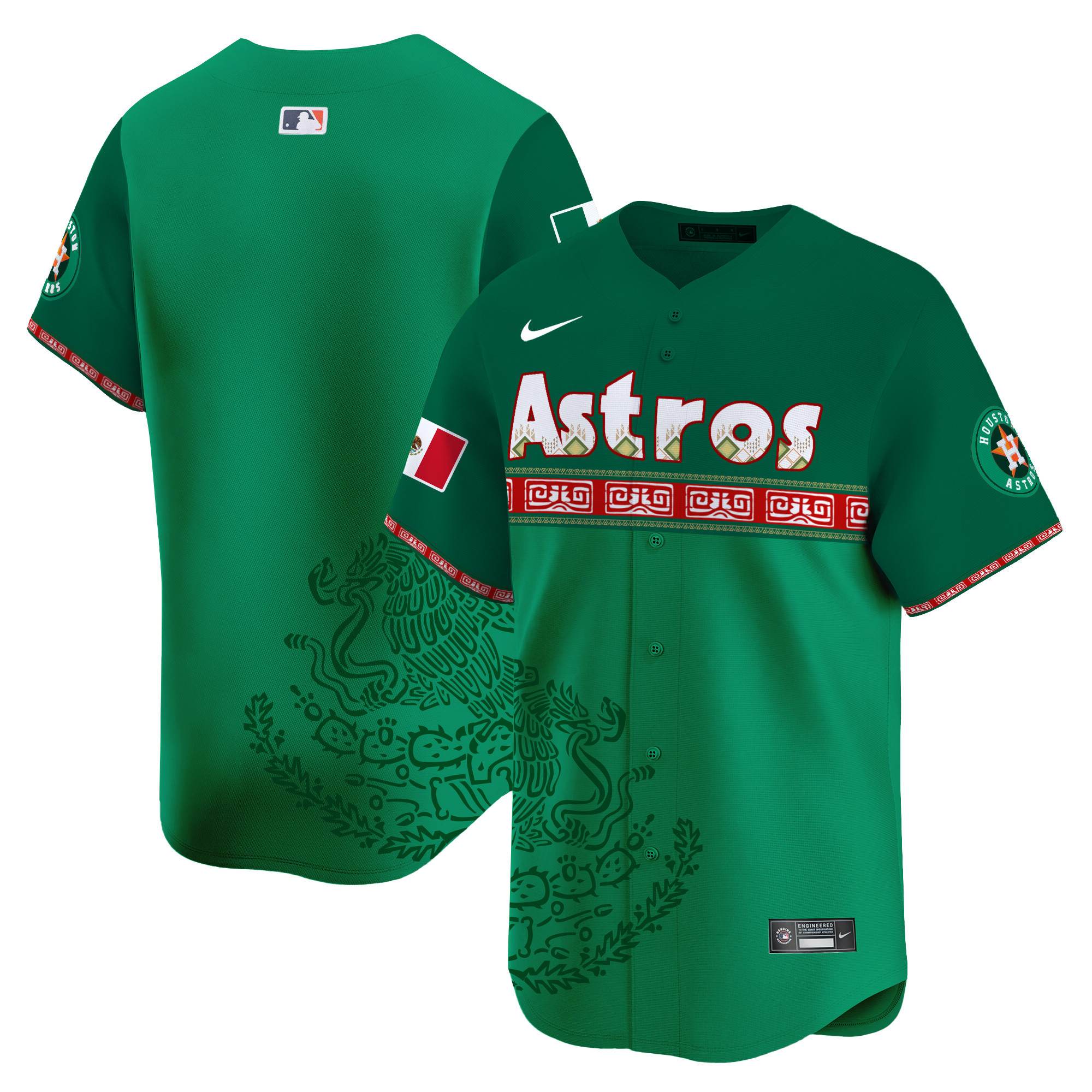 Men's Houston Astros Mexico Vapor Premier Limited Green Jersey V5 - Printed