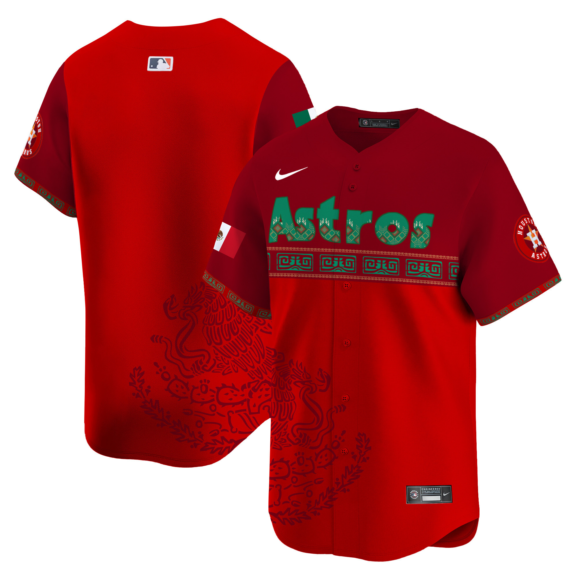 Men's Houston Astros Mexico Vapor Premier Limited Red Jersey V5 - Printed