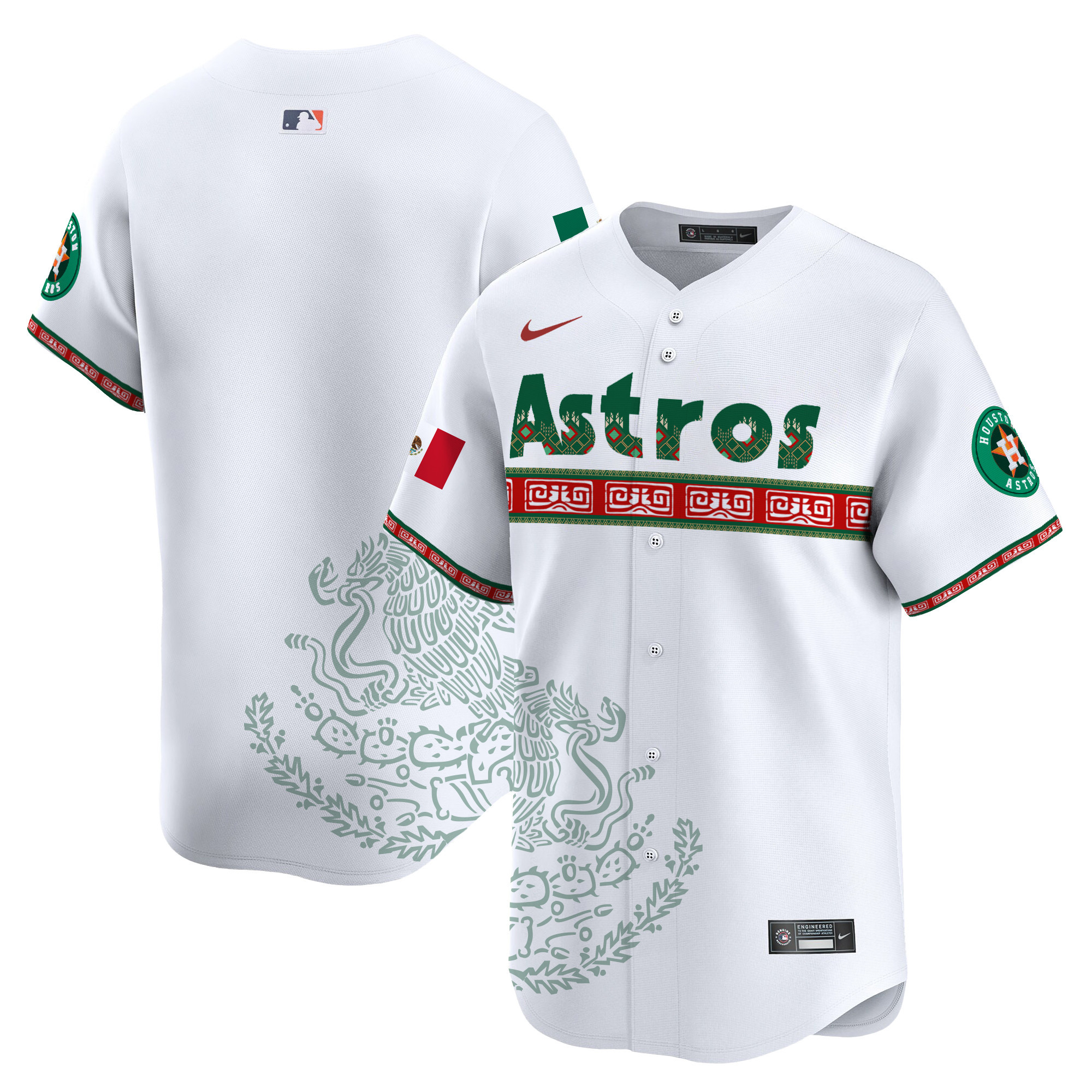 Men's Houston Astros Mexico Vapor Premier Limited White Jersey V5 - Printed
