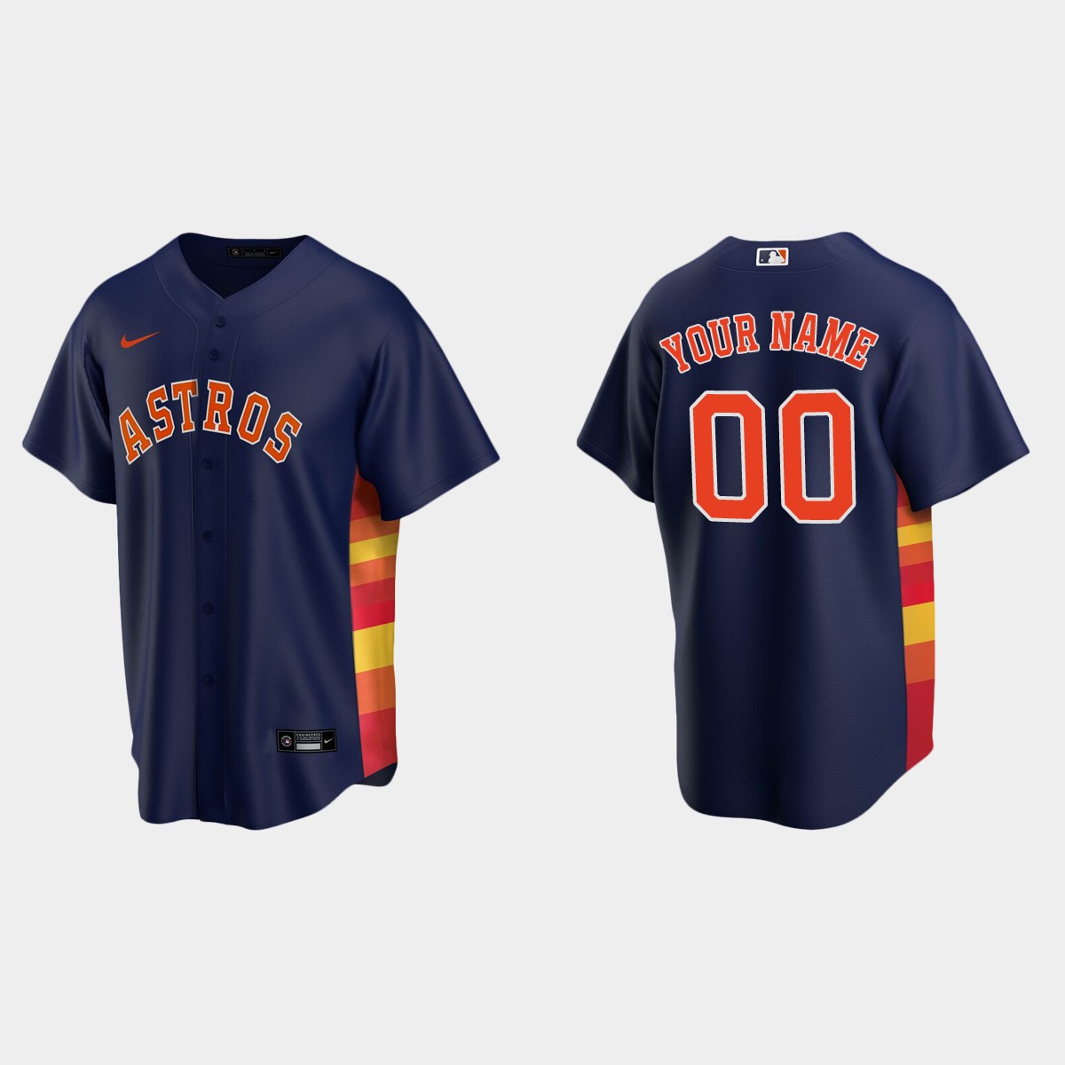 Men's Houston Astros Navy Alternate Custom Jersey