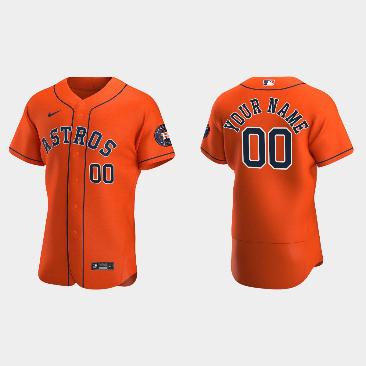 Men's Houston Astros Orange 2020 Alternate Custom Jersey