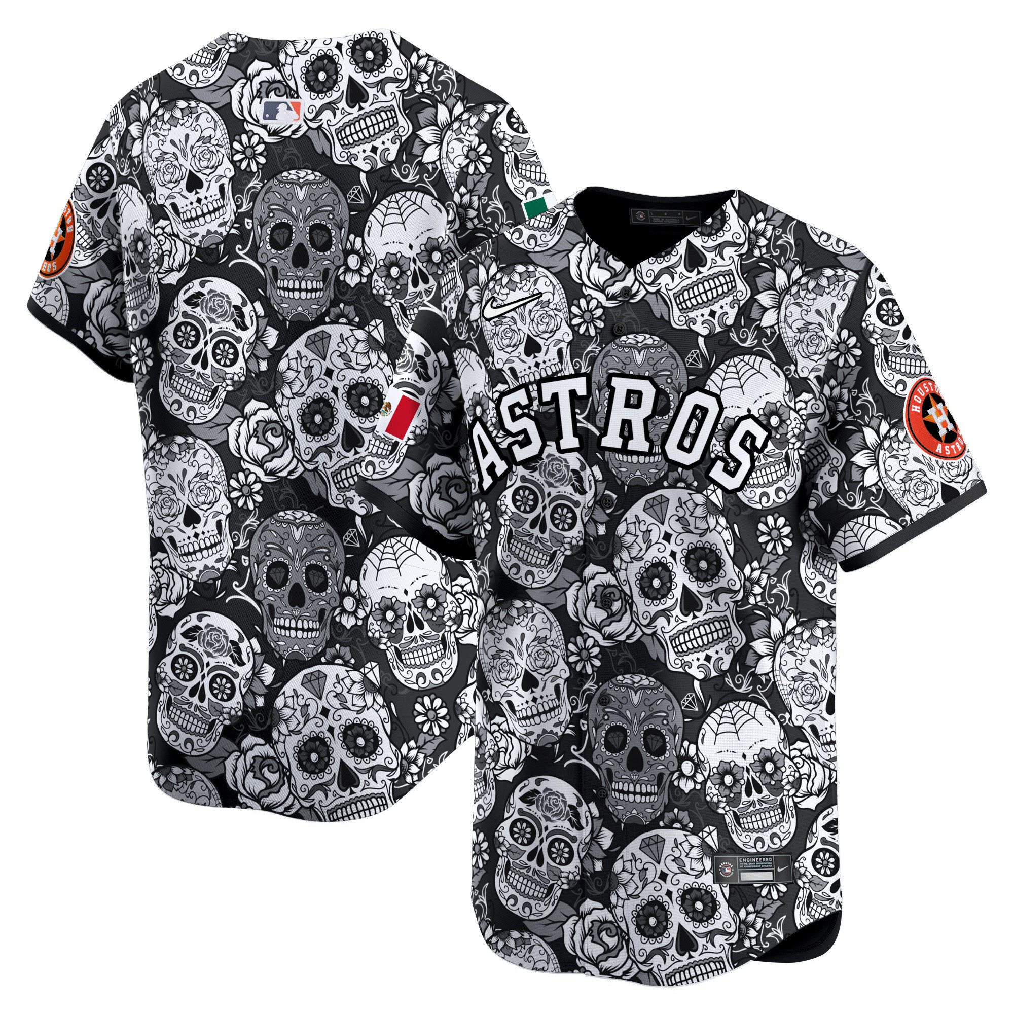 Men's Houston Astros Sugar Skull Mexico Vapor Premier Limited White Jersey - Printed