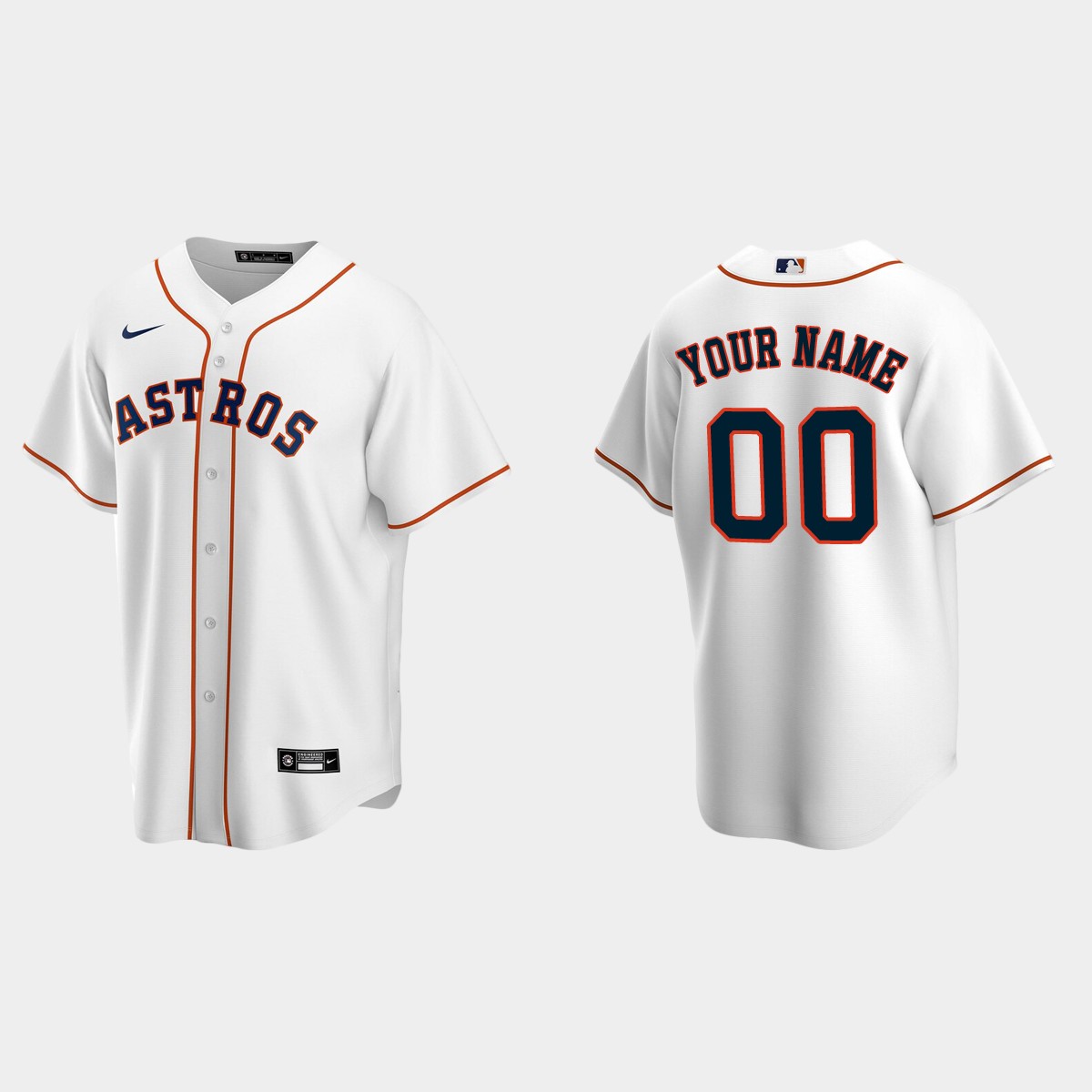 Men's Houston Astros White Home Custom Jersey
