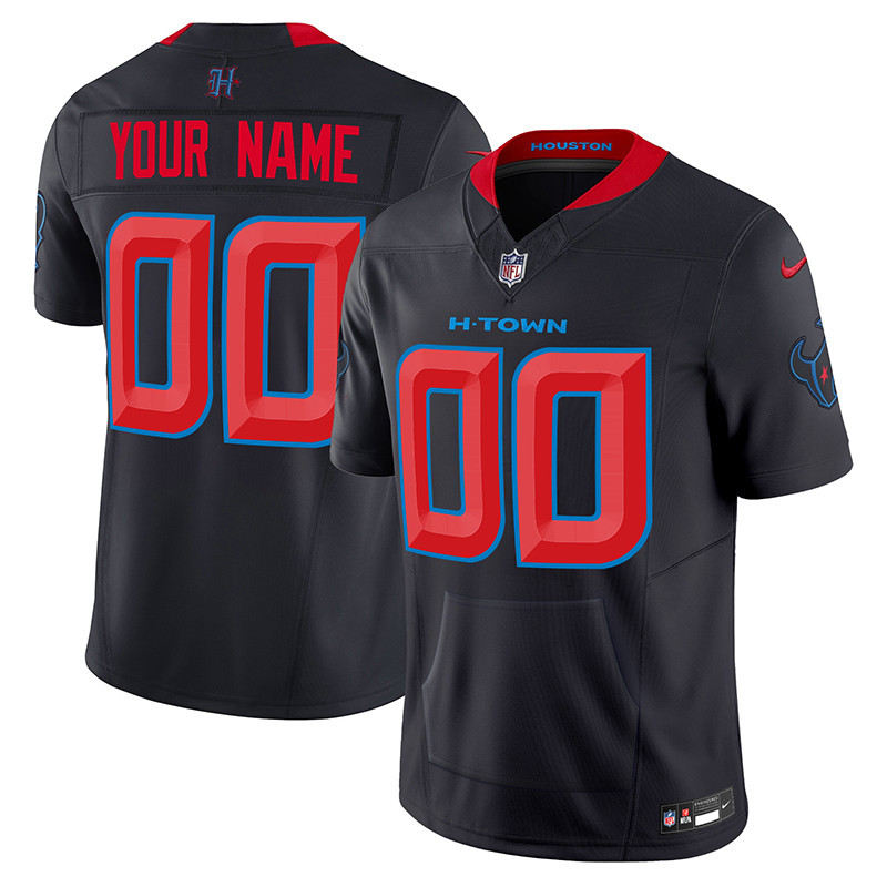 Men's Houston Texans 2024 Vapor Hand Warmer Custom Navy Limited Jersey - All Stitched