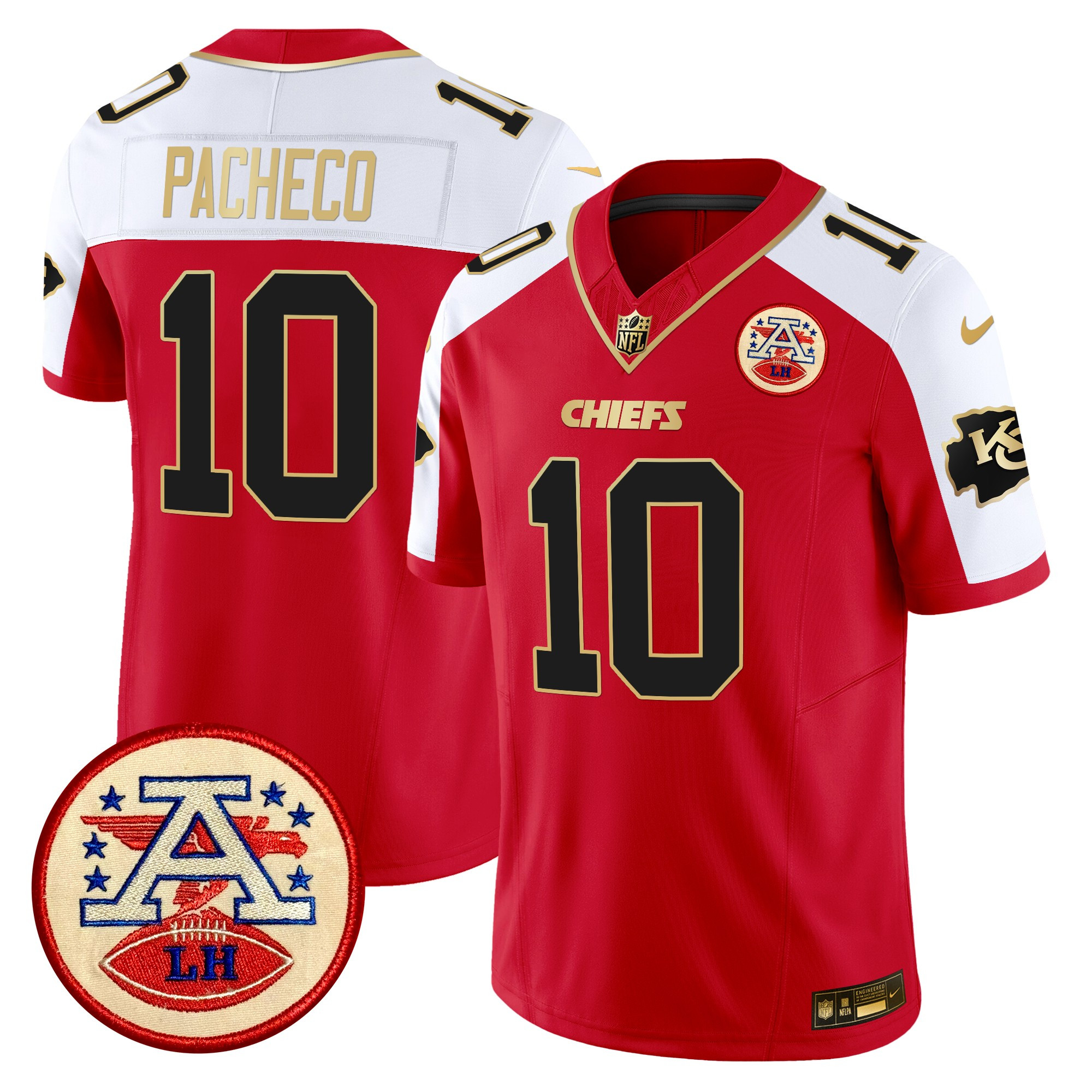 Men's Isiah Pacheco Kansas City Chiefs 2024 Lamar Hunt Patch Vapor Limited Red Alternate Jersey - All Stitched