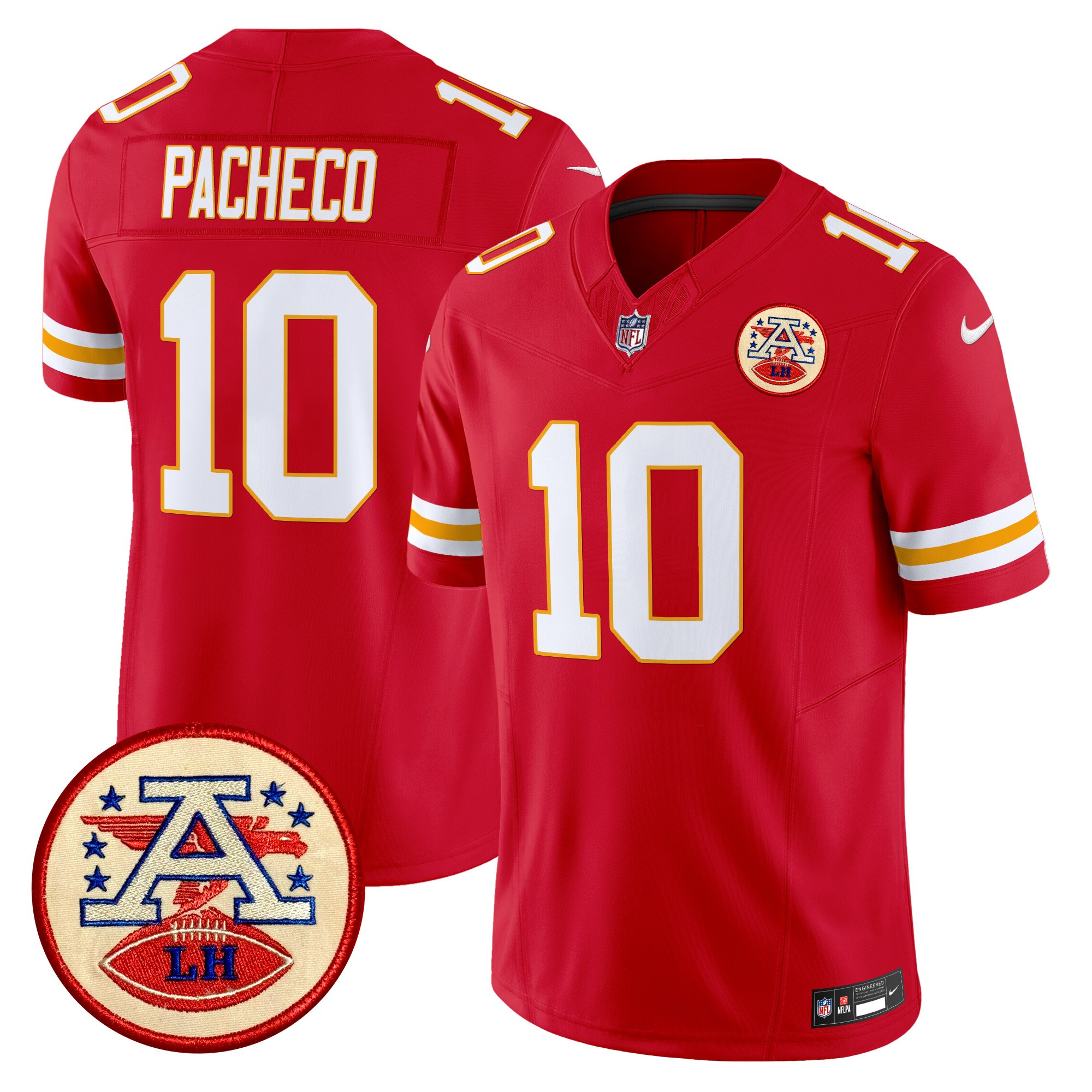 Men's Isiah Pacheco Kansas City Chiefs 2024 Lamar Hunt Patch Vapor Limited Red Jersey - All Stitched