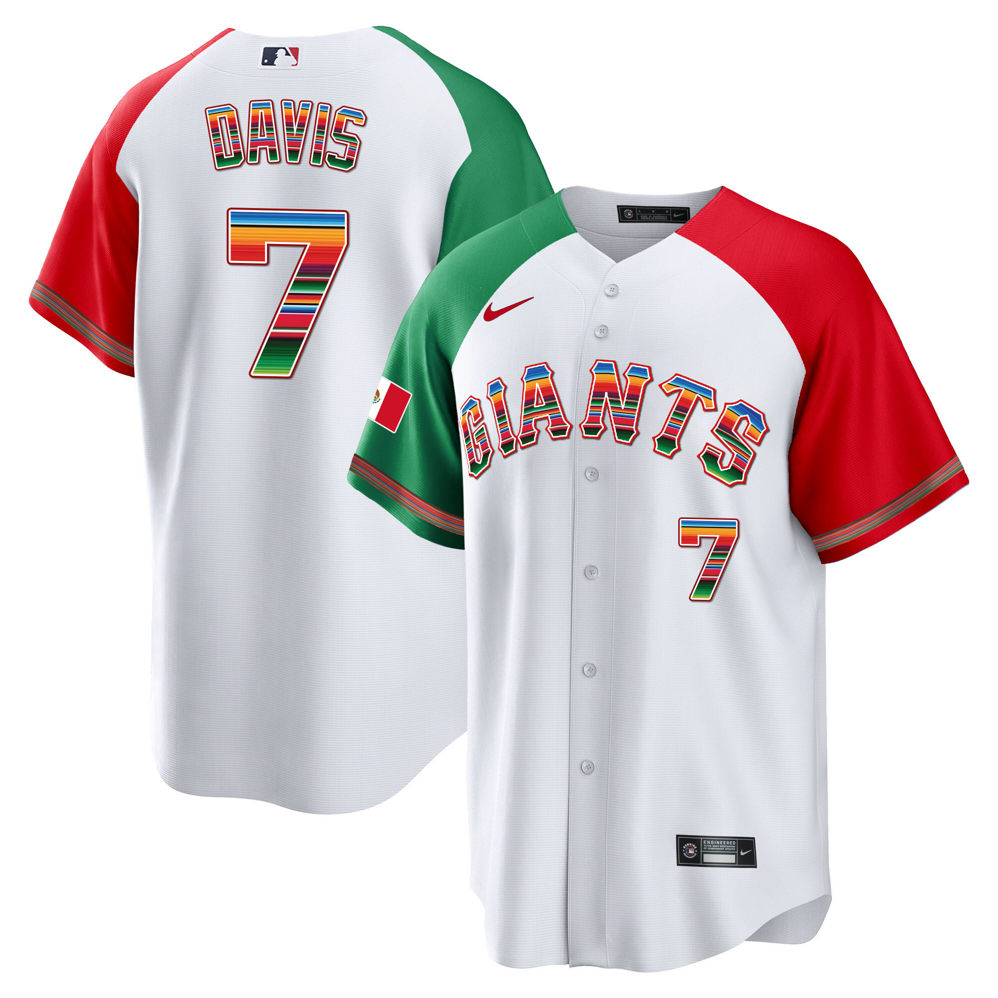 Men's J.D. Davis San Francisco Giants Mexico Cool Base Limited Alternate Jersey - All Stitched