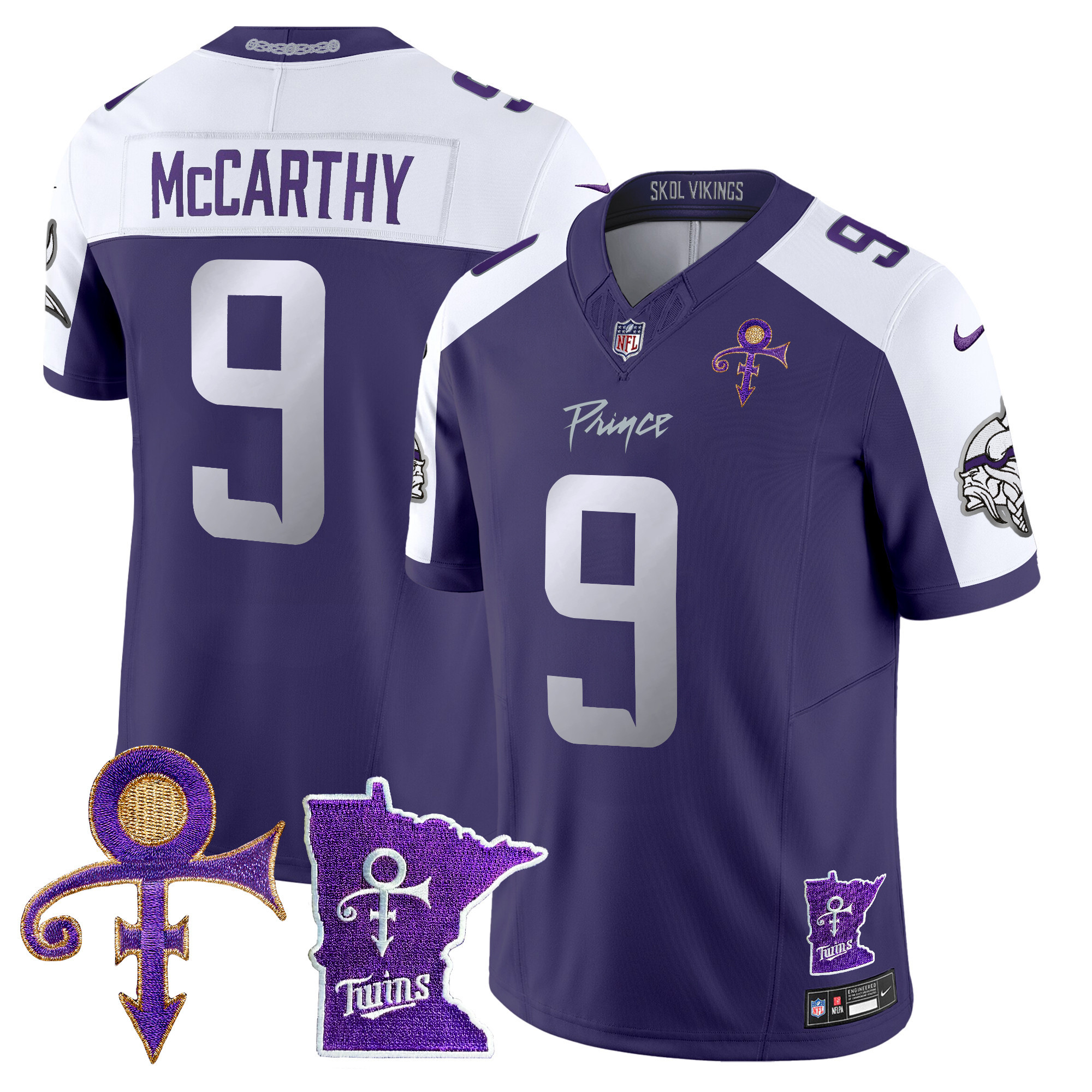 Men's J.J. McCarthy Minnesota Vikings 2024 Prince Vapor Limited Purple Alternate Jersey V2 - All Stitched