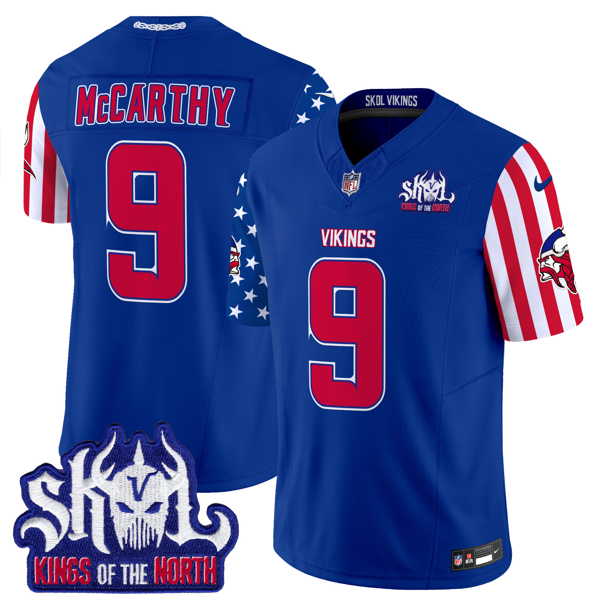 Men's J.J. McCarthy Minnesota Vikings American Style Vapor Limited Royal Jersey - All Stitched