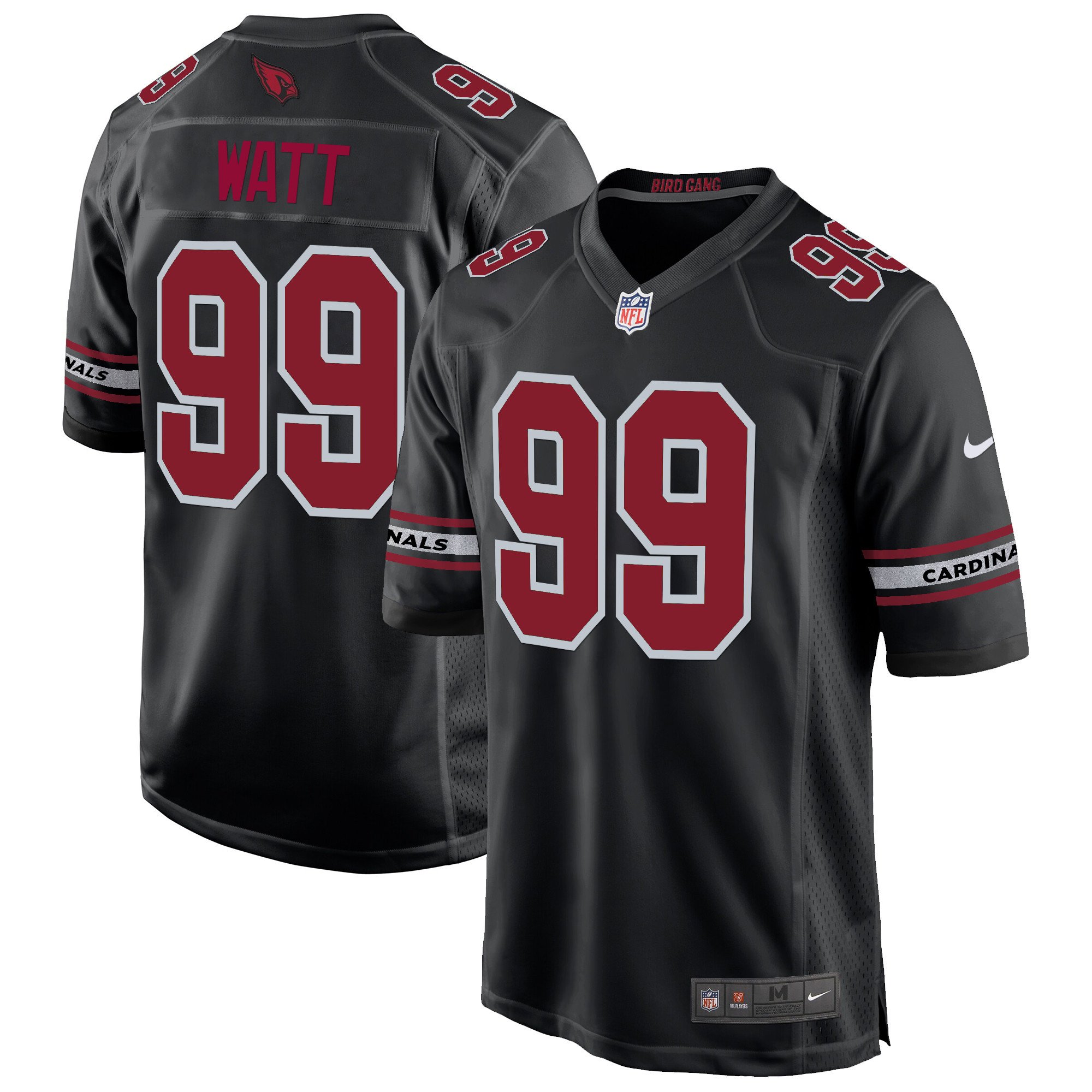 Men's J.J. Watt Arizona Cardinals 2024 Game Black Jersey - All Stitched