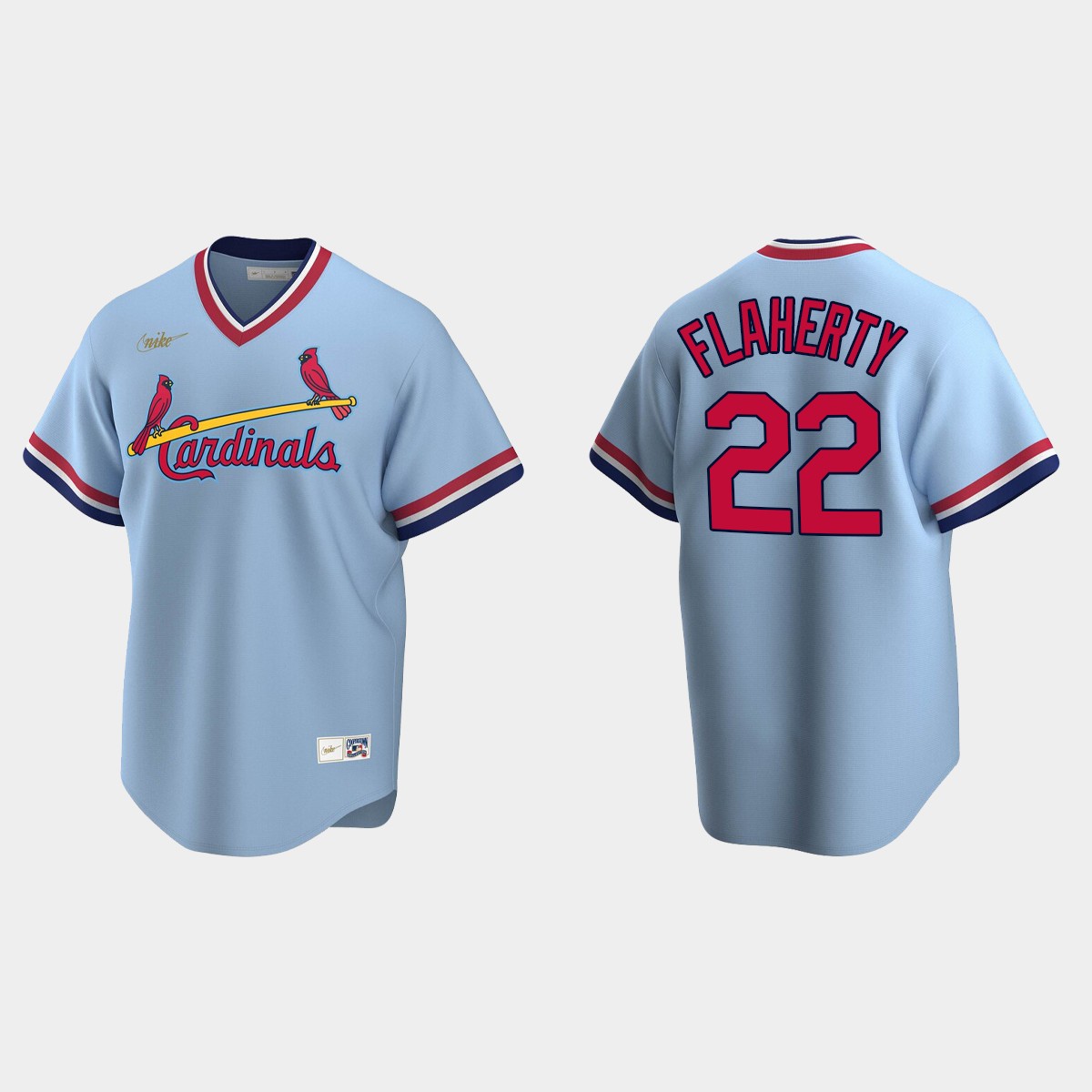 Men's Jack Flaherty #22 St. Louis Cardinals Cooperstown Collection Road Jersey - Light Blue