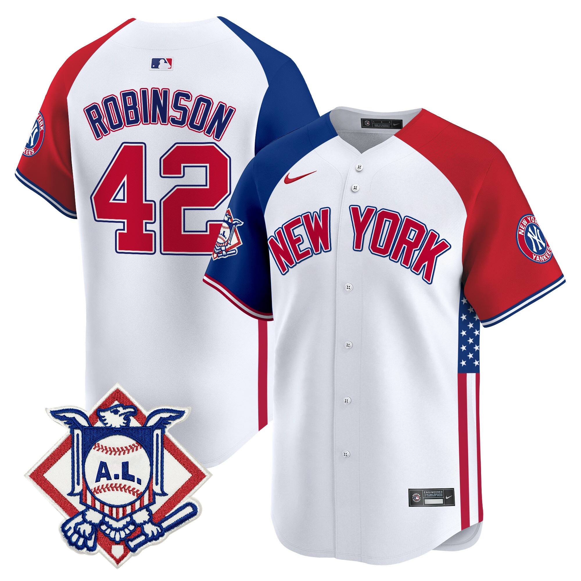 Men's Jackie Robinson New York Yankees 2024 Fourth of July Vapor Premier Limited Alternate Jersey V8 - All Stitched