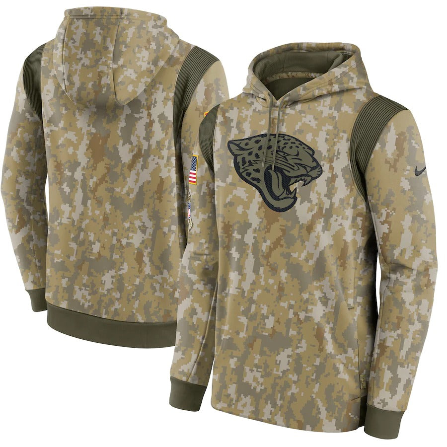 Men’s Jacksonville Jaguars Nike Camo 2021 Salute To Service Therma Performance Pullover Hoodie