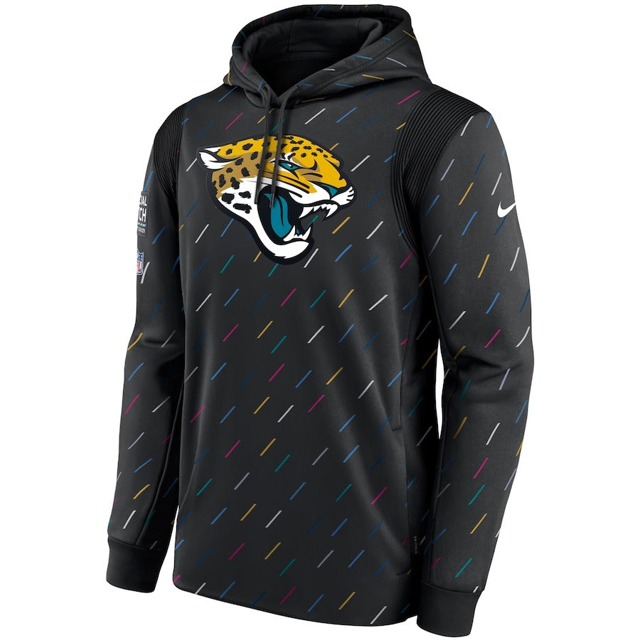 Men’s Jacksonville Jaguars Nike Charcoal 2021 NFL Crucial Catch Therma Pullover Hoodie