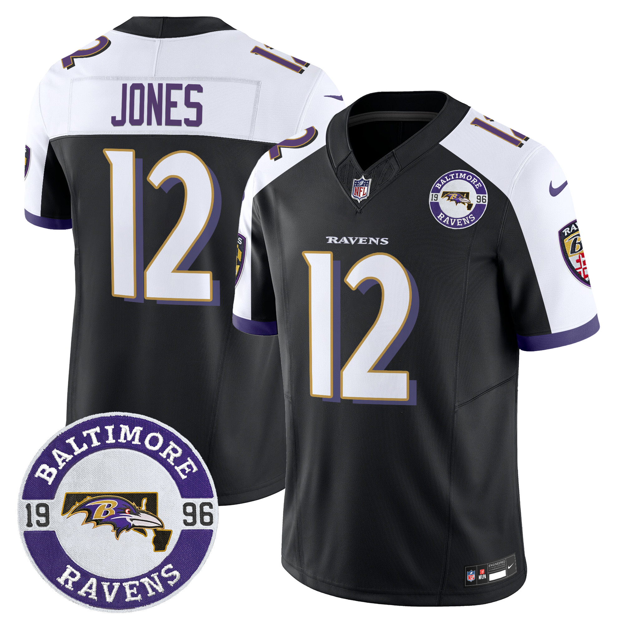 Men's Jacoby Jones Baltimore Ravens 2024 Vapor Limited Black Alternate Jersey - All Stitched
