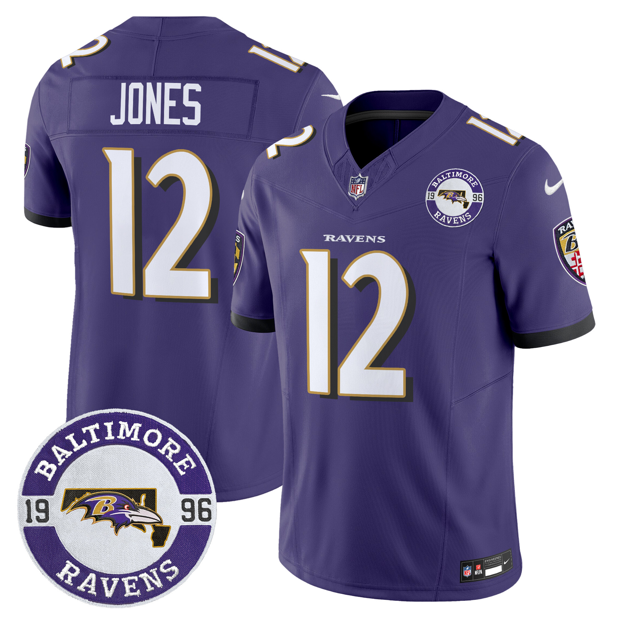 Men's Jacoby Jones Baltimore Ravens 2024 Vapor Limited Purple Jersey - All Stitched