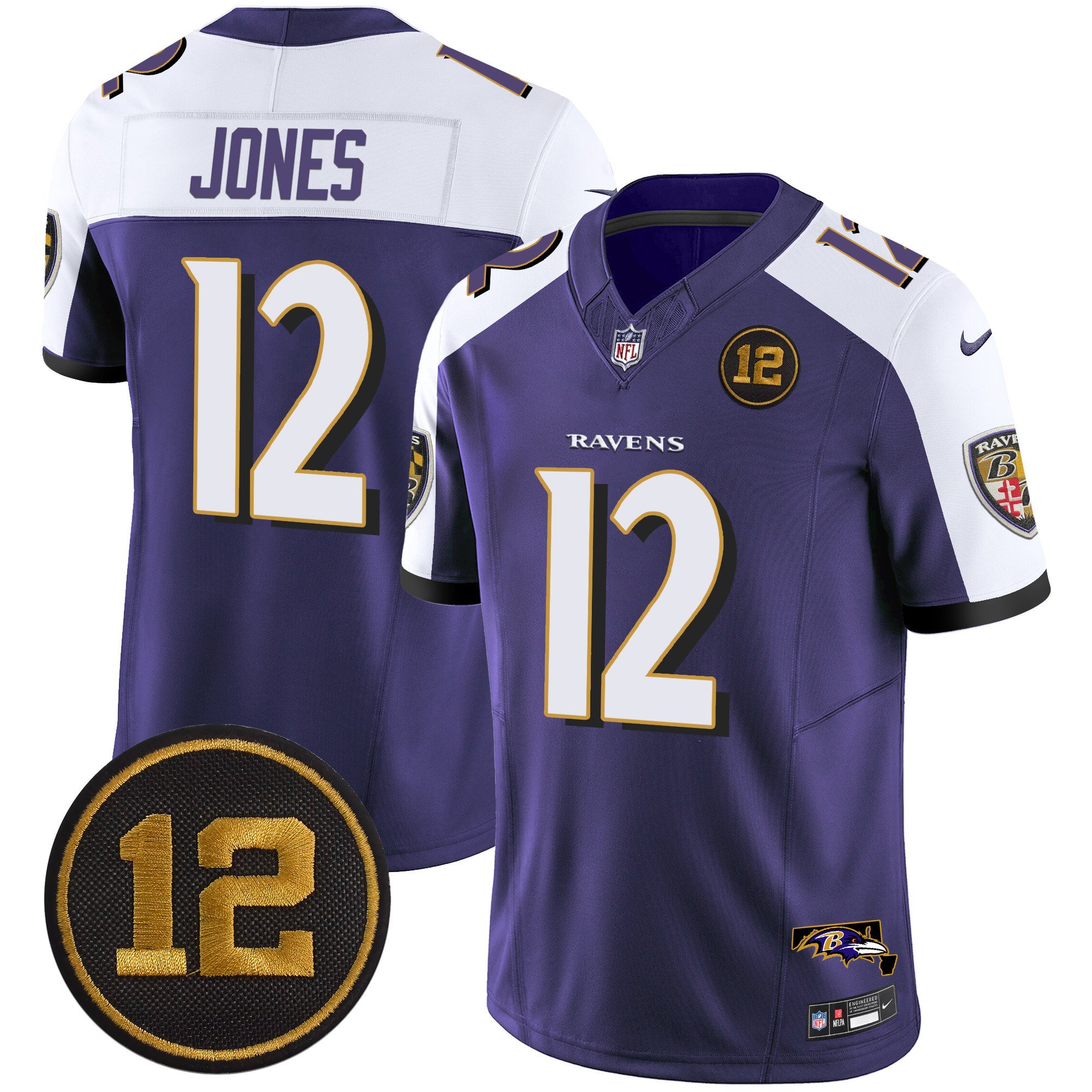 Men's Jacoby Jones Baltimore Ravens Jacoby Jones Patch Vapor Limited Purple Alternate Jersey - All Stitched