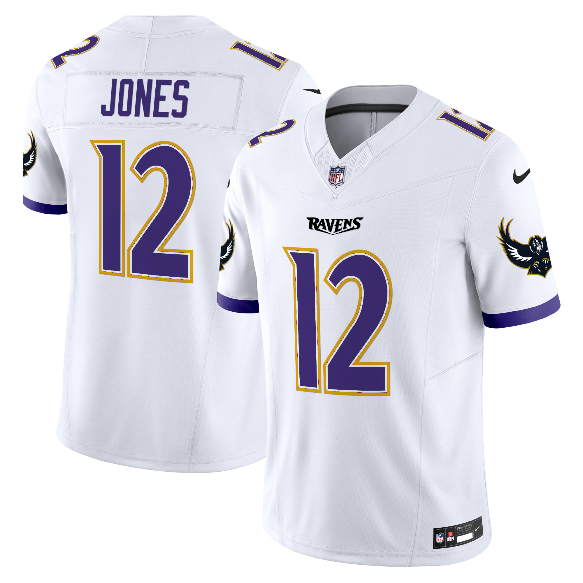 Men's Jacoby Jones Baltimore Ravens Special Vapor Limited White Jersey - All Stitched