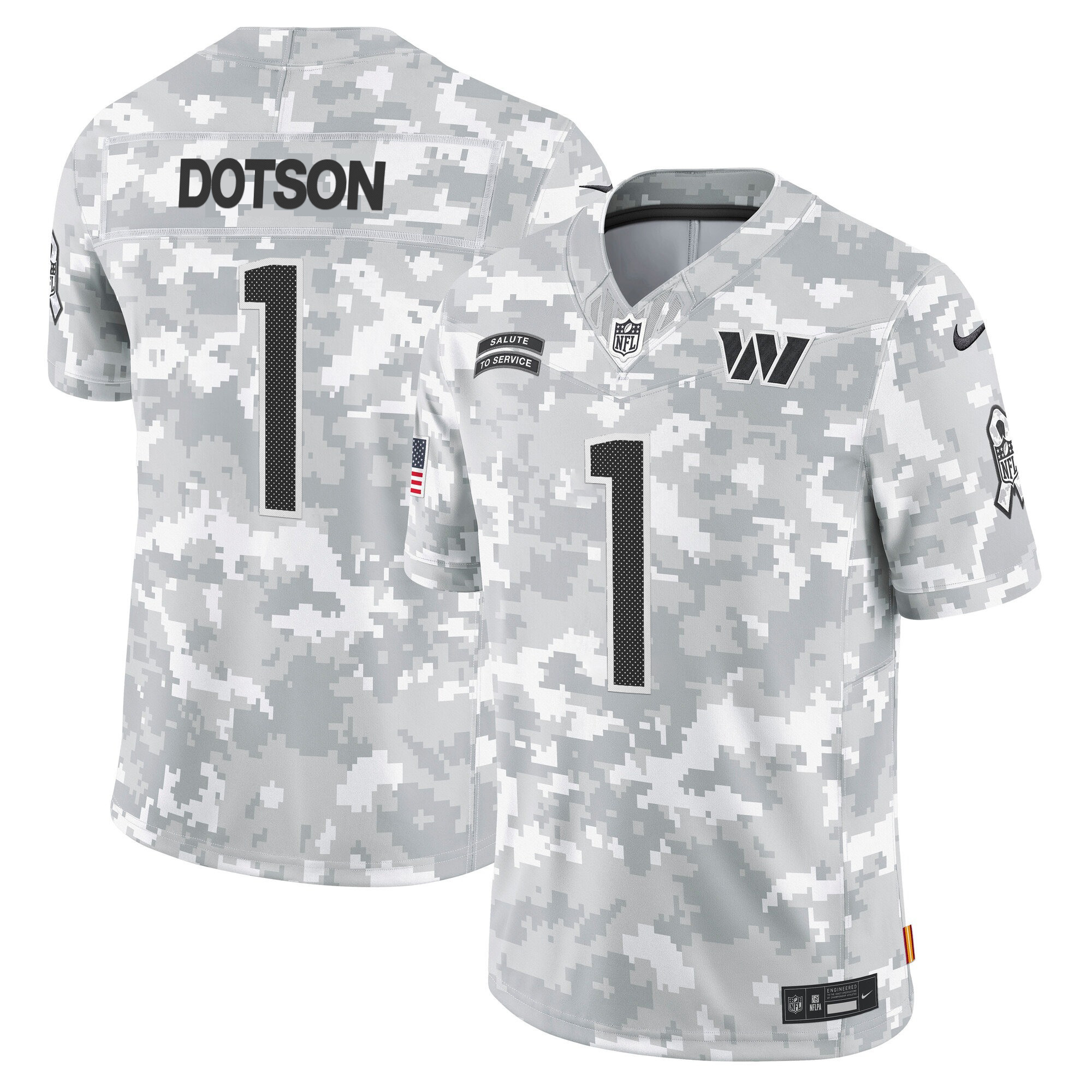 Men's Jahan Dotson Washington Commanders 2024 Salute to Service Vapor Limited Jersey - Arctic Camo - All Stitched