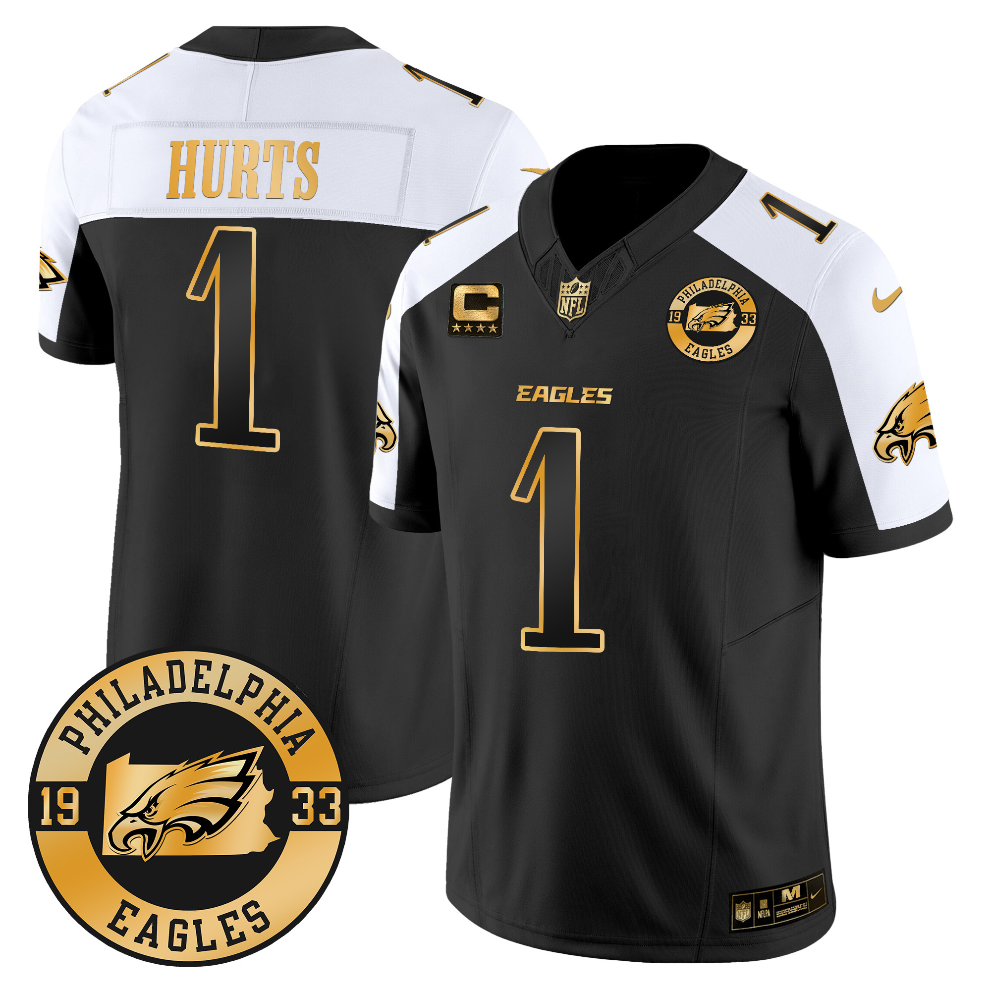 Men's Jalen Hurts Philadelphia Eagles 2024 Gold Vapor Limited Alternate Jersey - All Stitched